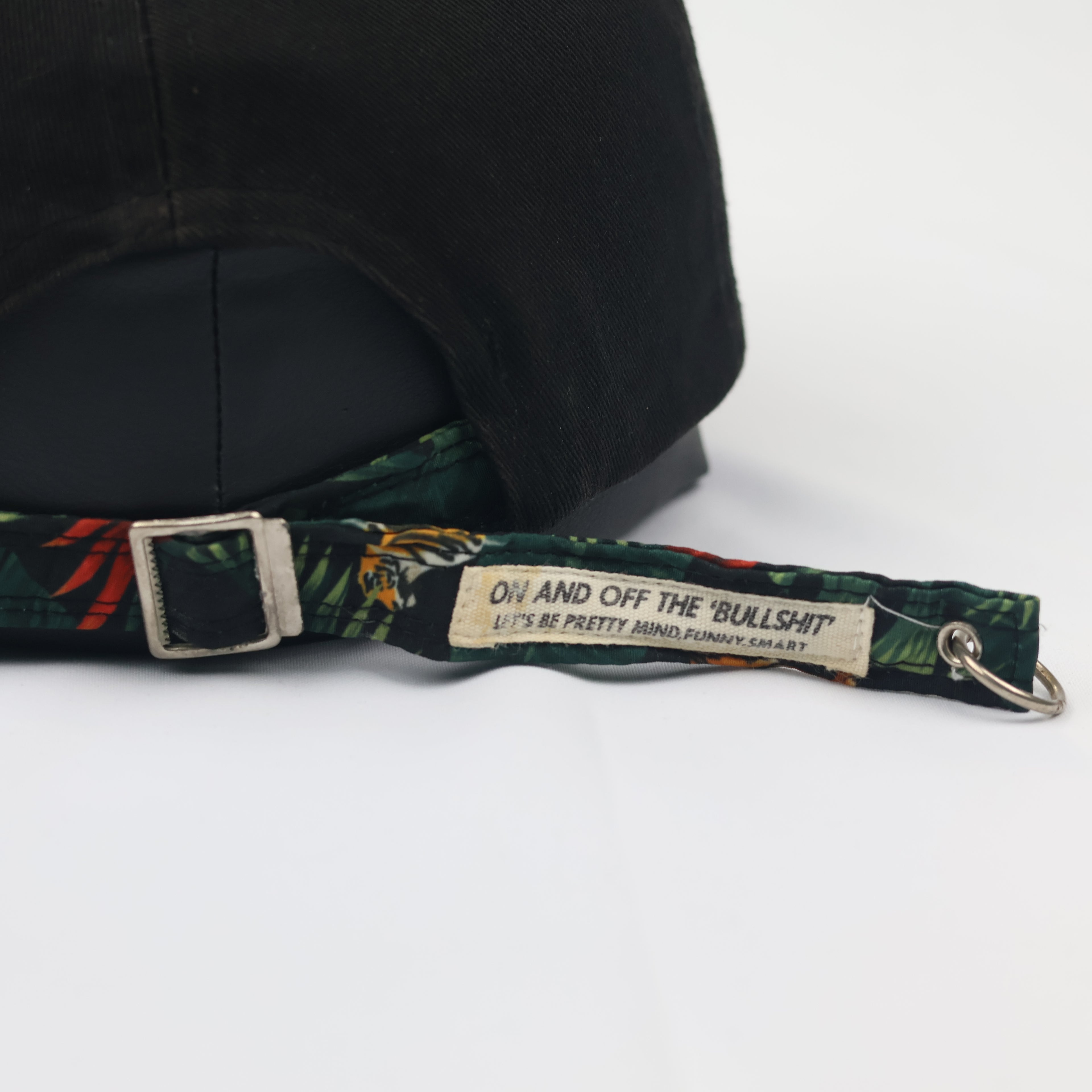 Loevenich Street Style "GUAVA" Thrifted Hat – Black Cap with Pierced Brim Detail