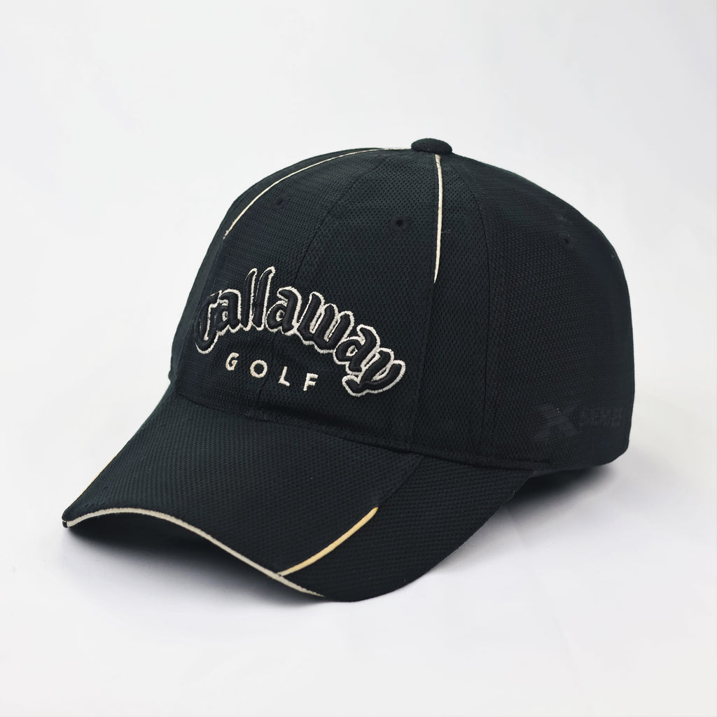 Callaway Golf X Series Thrifted Performance Cap – Black Micro-Mesh Sports Hat