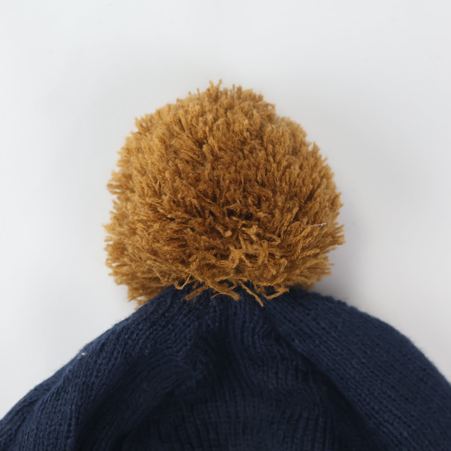 Argyle Pattern Pom Pom Beanie | Navy & Green Preppy Style Knit Hat | Korean Import