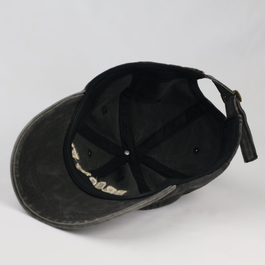 Retro Brooklyn Embroidered Graphic Cap - Acid Wash Charcoal Sport Hat