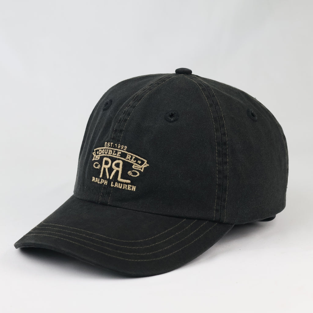 Vintage Double RL Ralph Lauren Baseball Cap - Distressed Black Sportswear Hat