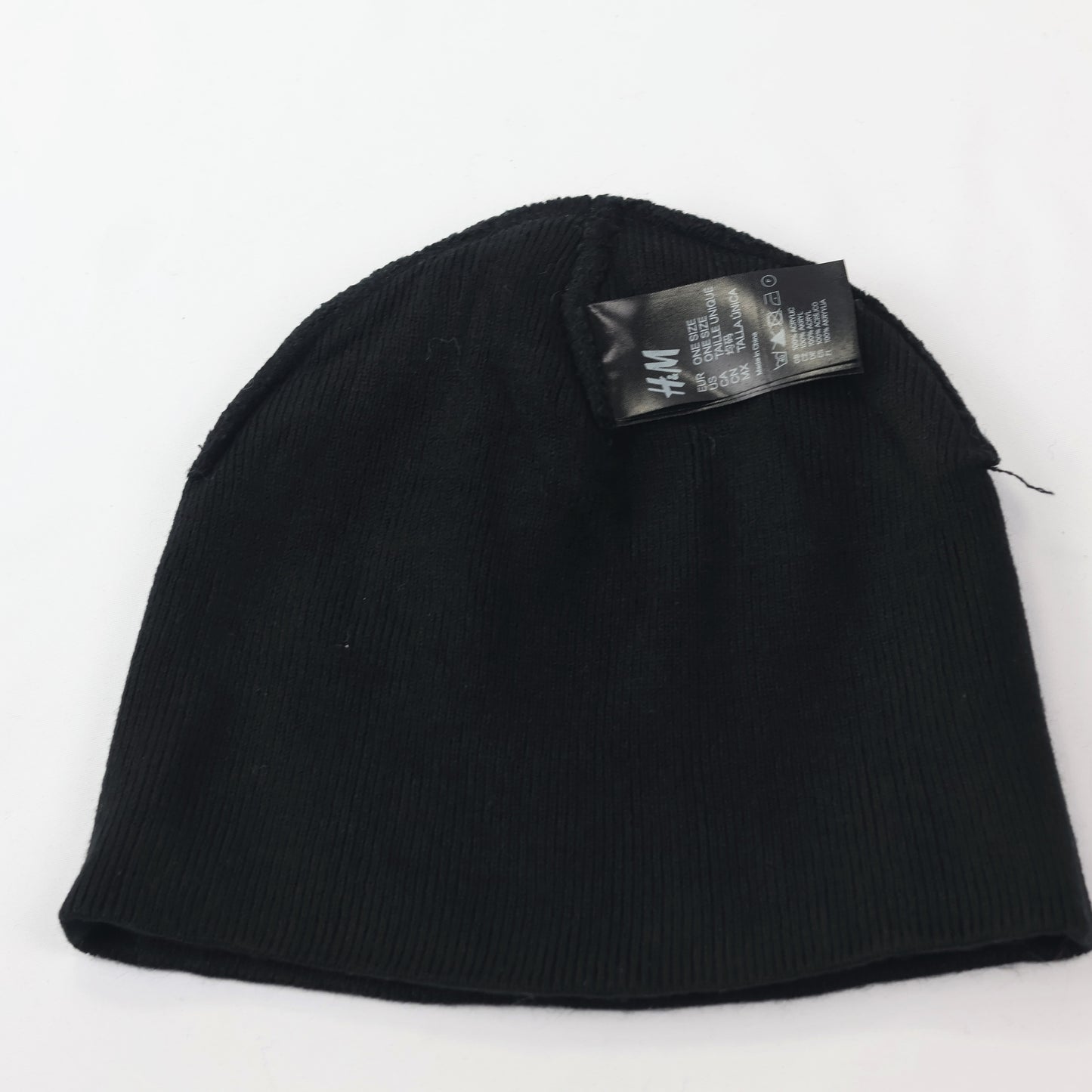 H&M Basic Black Slouchy Beanie | Fine Knit Winter Hat | Unisex Essential