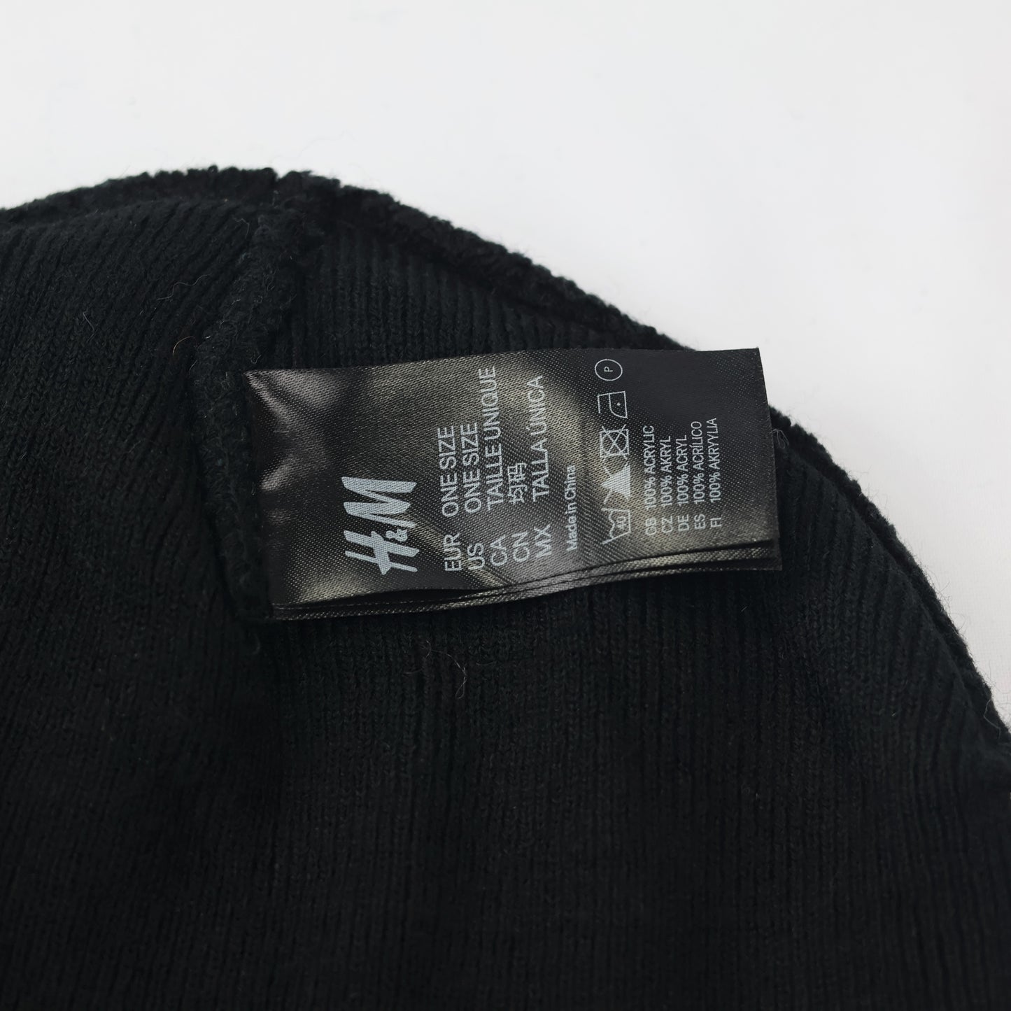 H&M Basic Black Slouchy Beanie | Fine Knit Winter Hat | Unisex Essential