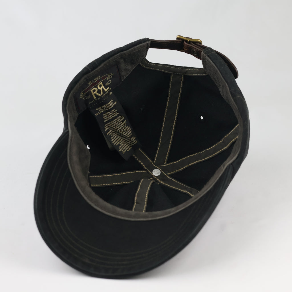 Vintage Double RL Ralph Lauren Baseball Cap - Distressed Black Sportswear Hat