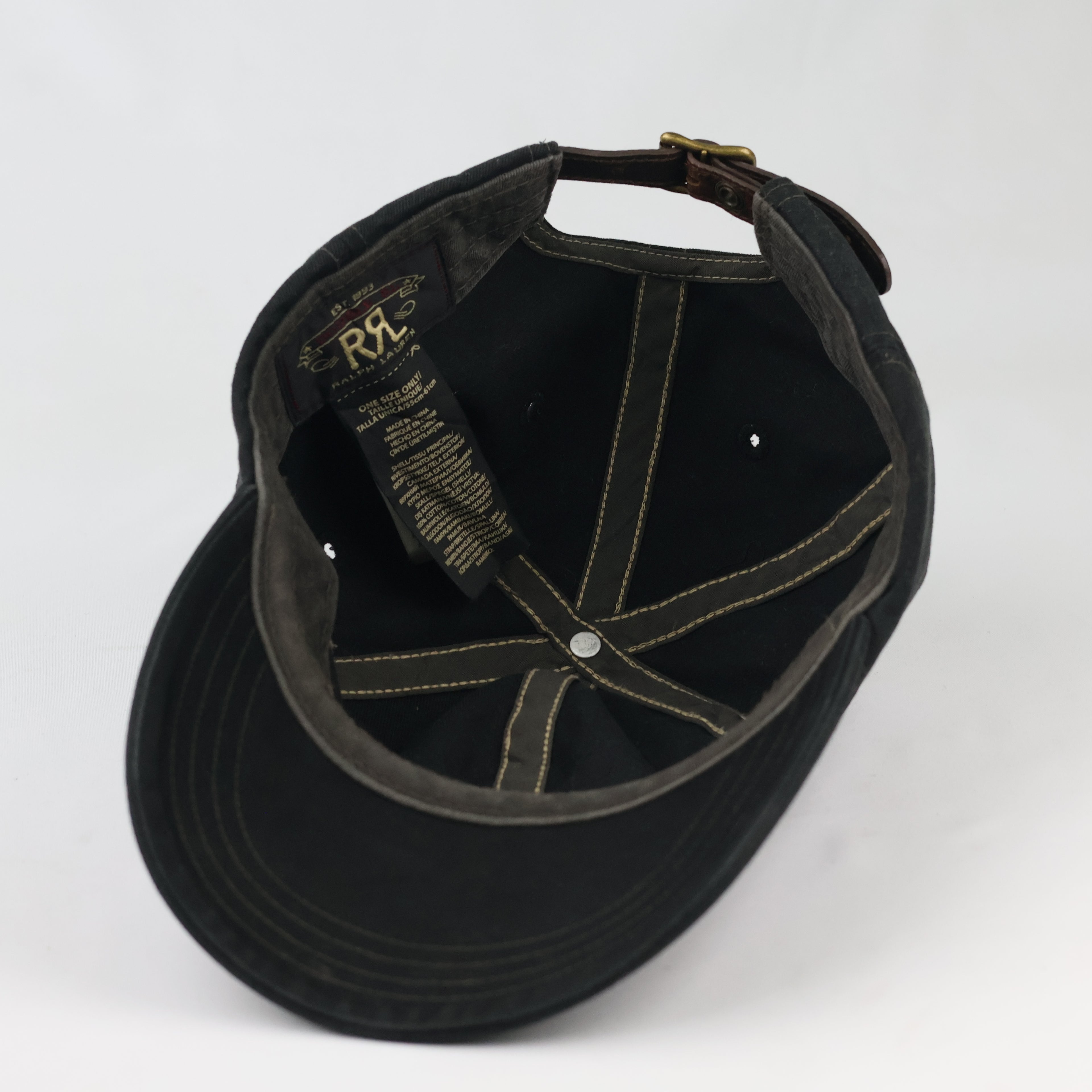 Vintage Double RL Ralph Lauren Baseball Cap - Distressed Black Sportswear Hat