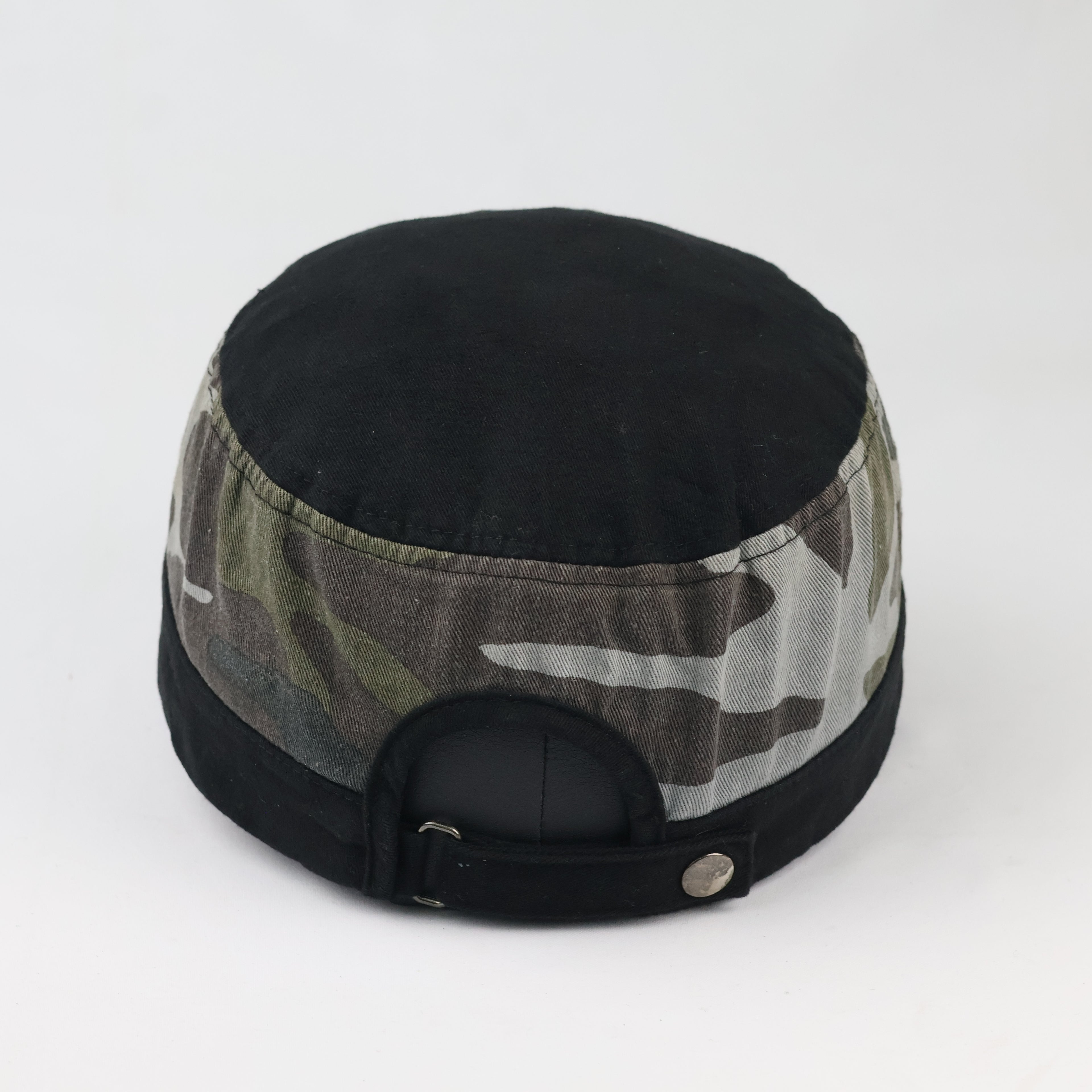 Vintage Shako Camo Army Cadet Cap - Black & Woodland Patrol Hat
