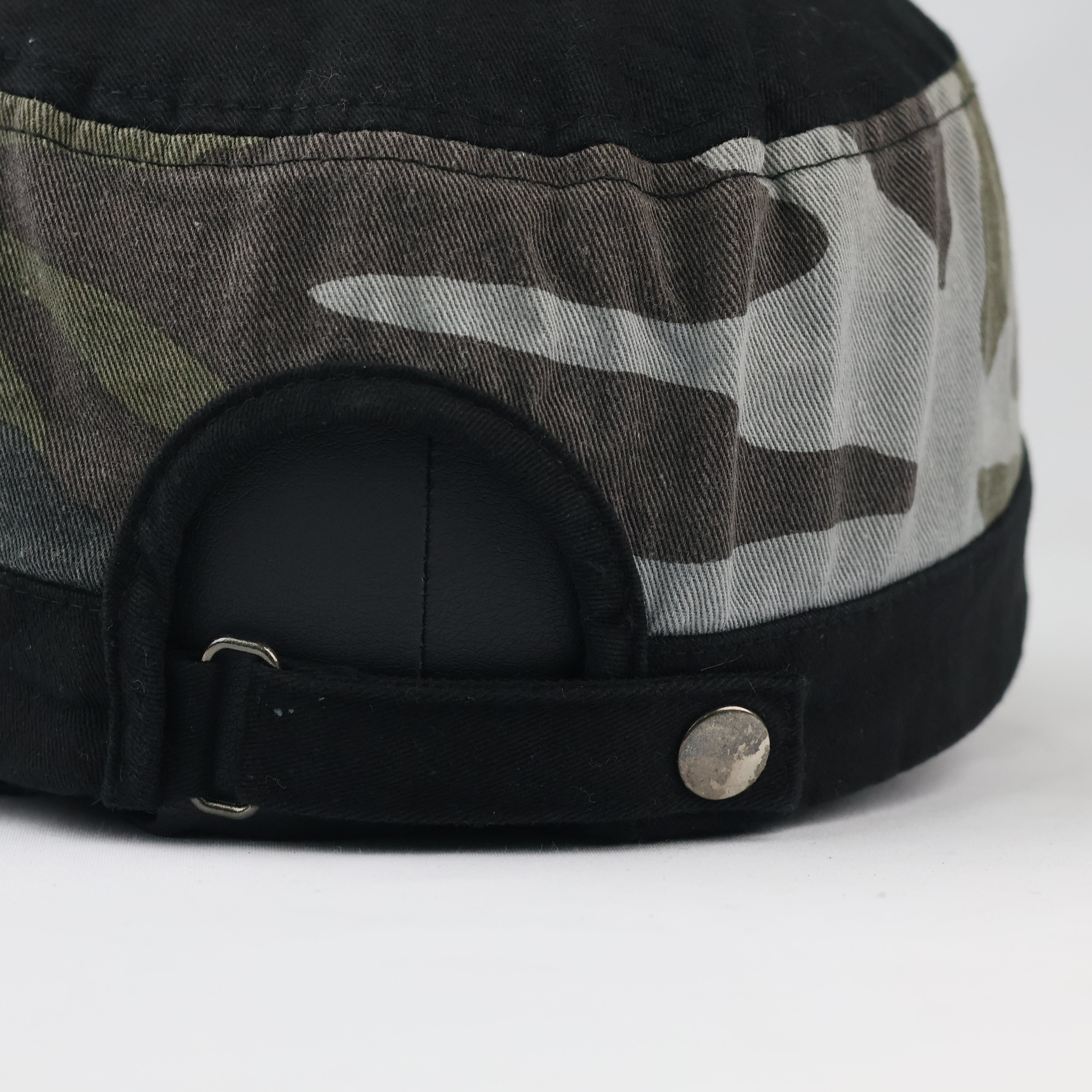 Vintage Shako Camo Army Cadet Cap - Black & Woodland Patrol Hat