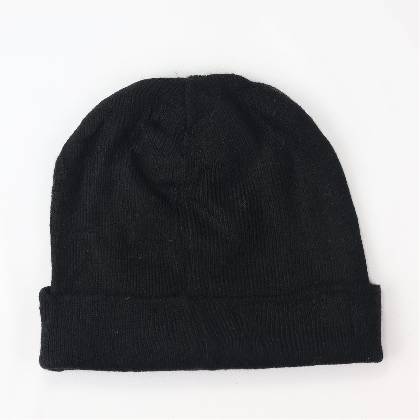 Shako Korean Beanie | Black Hat with White Mustache Embroidery