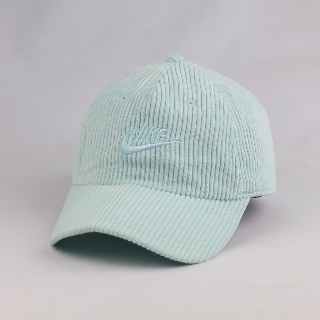 Thrifted Pastel Mint Nike Corduroy Baseball Cap – Unisex Size S/M 56–57 cm | 10625