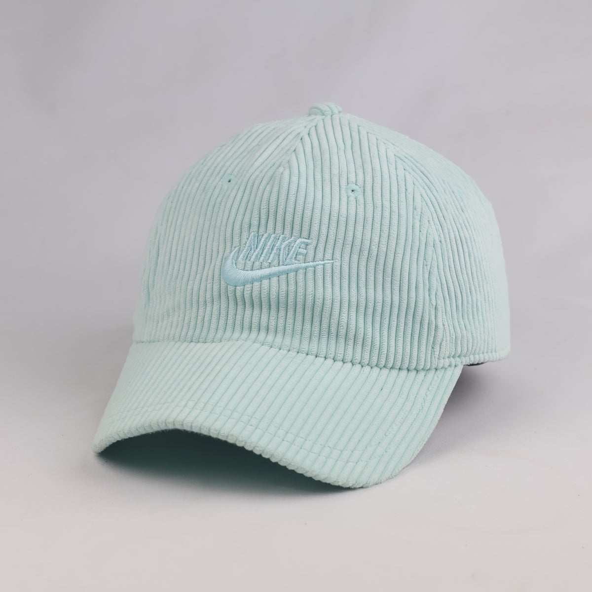 Thrifted Pastel Mint Nike Corduroy Baseball Cap – Unisex Size S/M 56–57 cm | 10625