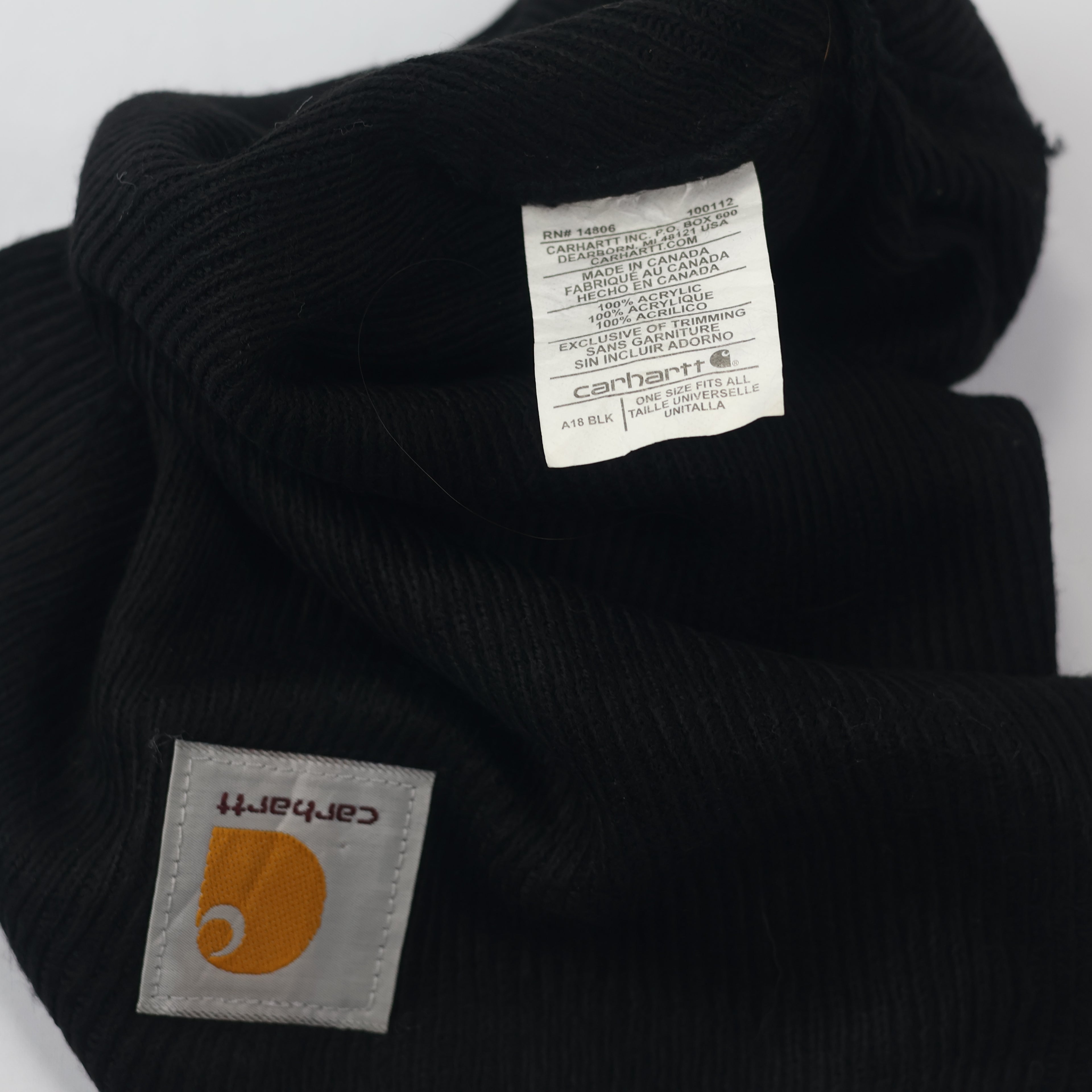 Carhartt A18 Watch Hat | Classic Black Cuffed Beanie | Made in Canada