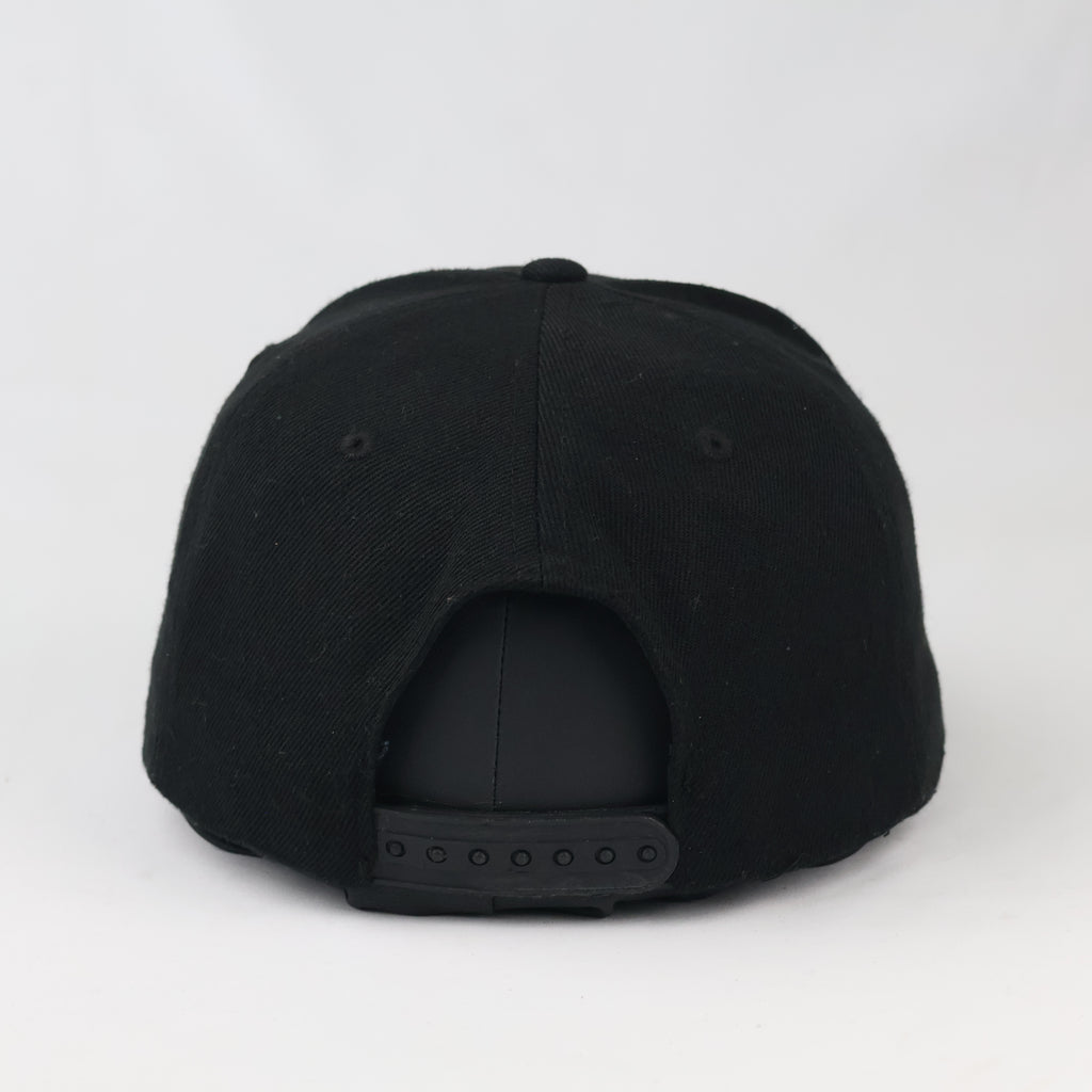 Vintage Style Beechfield Black Snapback - Engraved Leather Painter Cap