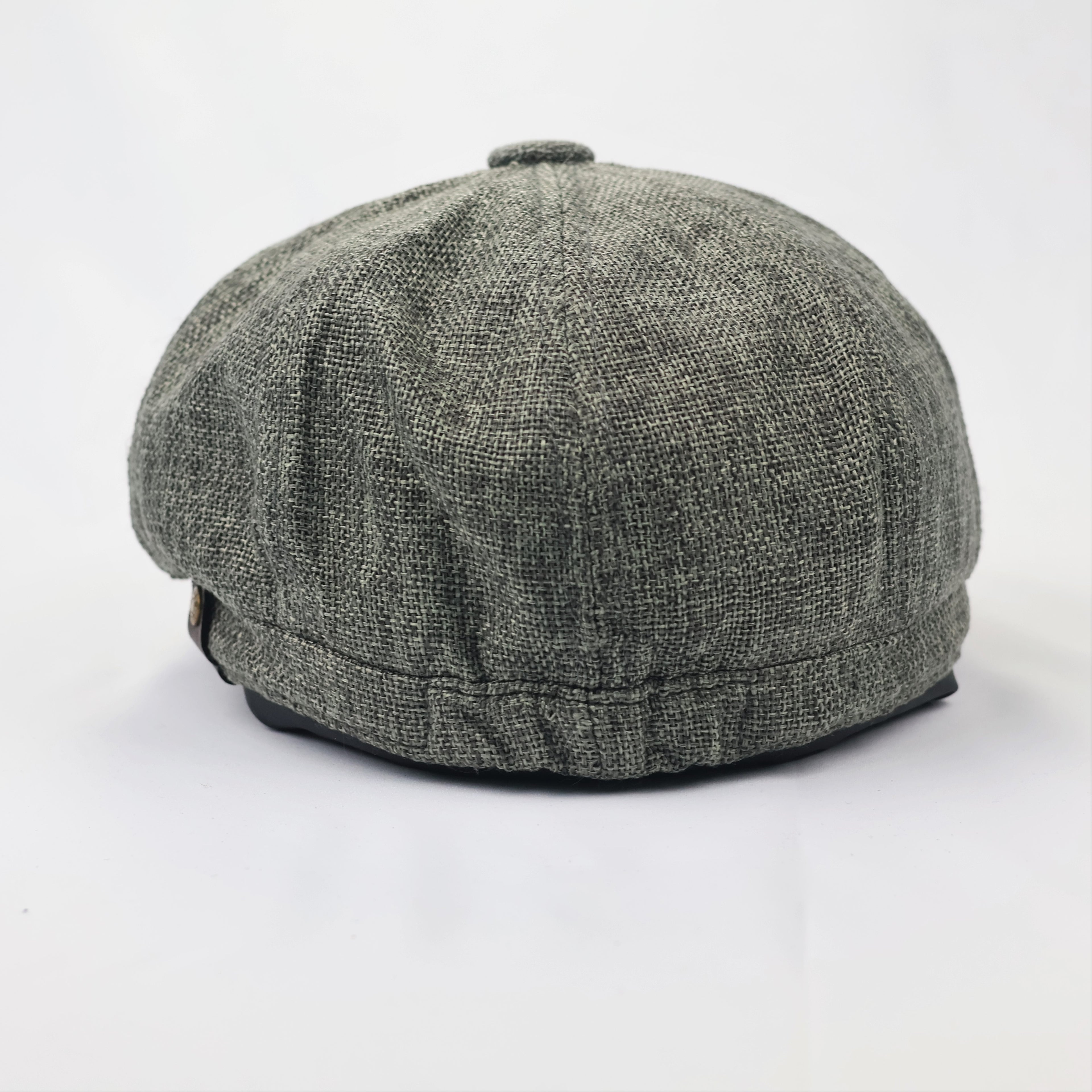 Grey Textured Newsboy Cap - Vintage Style 8-Panel Baker Boy Hat