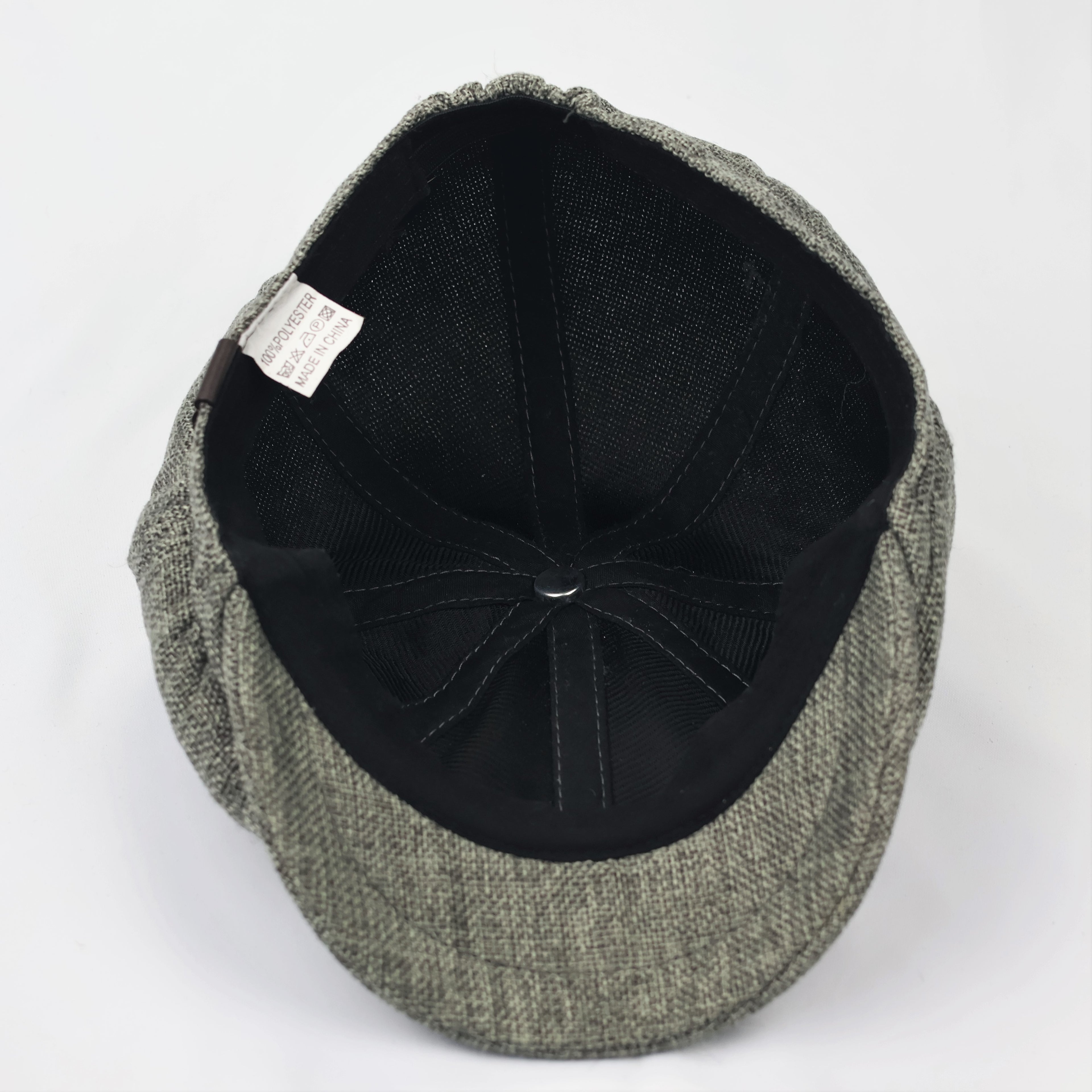 Grey Textured Newsboy Cap - Vintage Style 8-Panel Baker Boy Hat