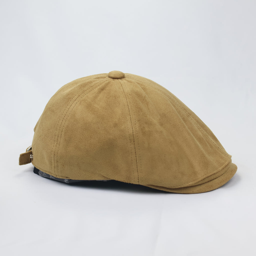 Premium Faux Suede Ivy Cap – Tan Brown Driving Hat (Size S)