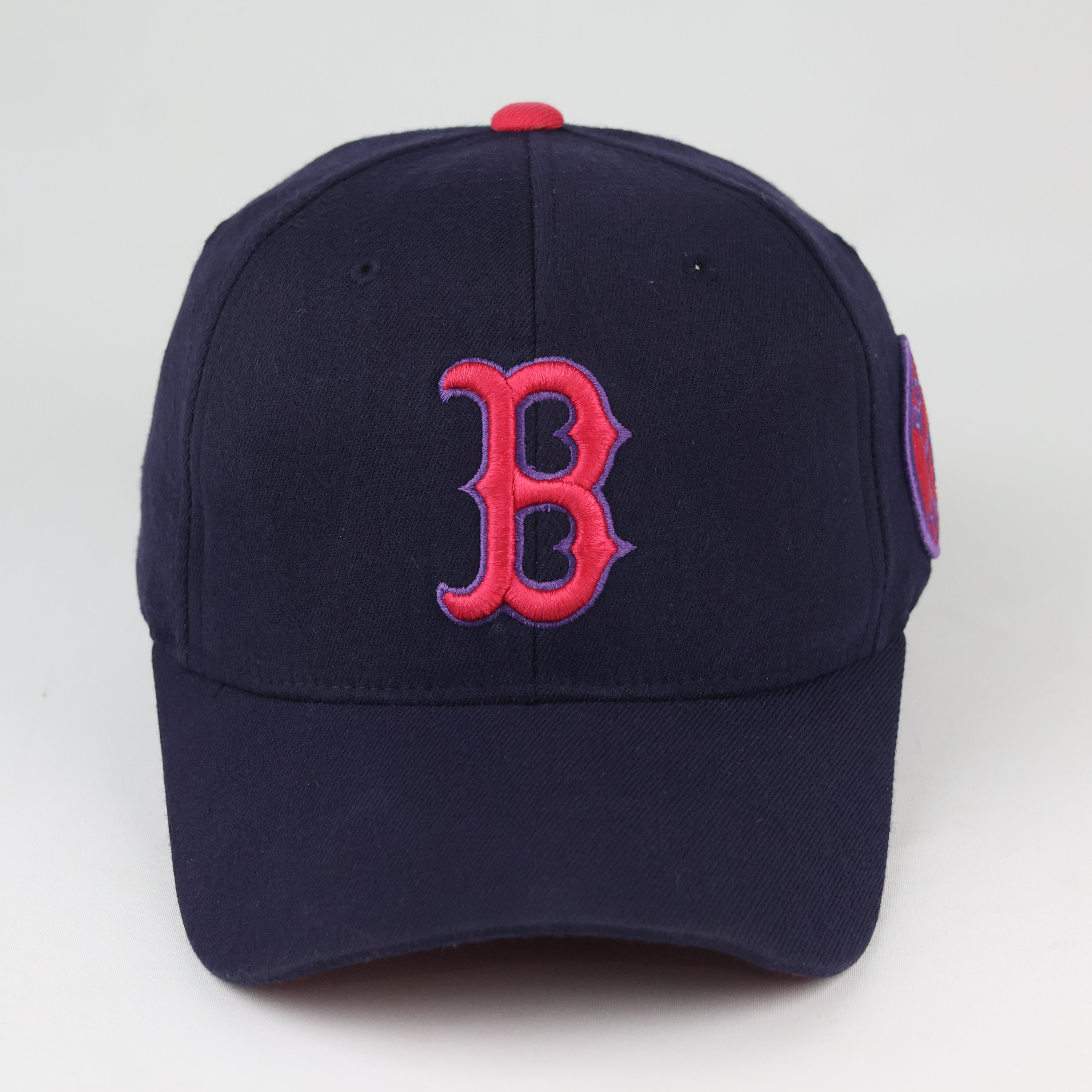 Vintage Boston Red Sox Baseball Cap - MLB Navy/Pink Fitted Thrifted  Hat