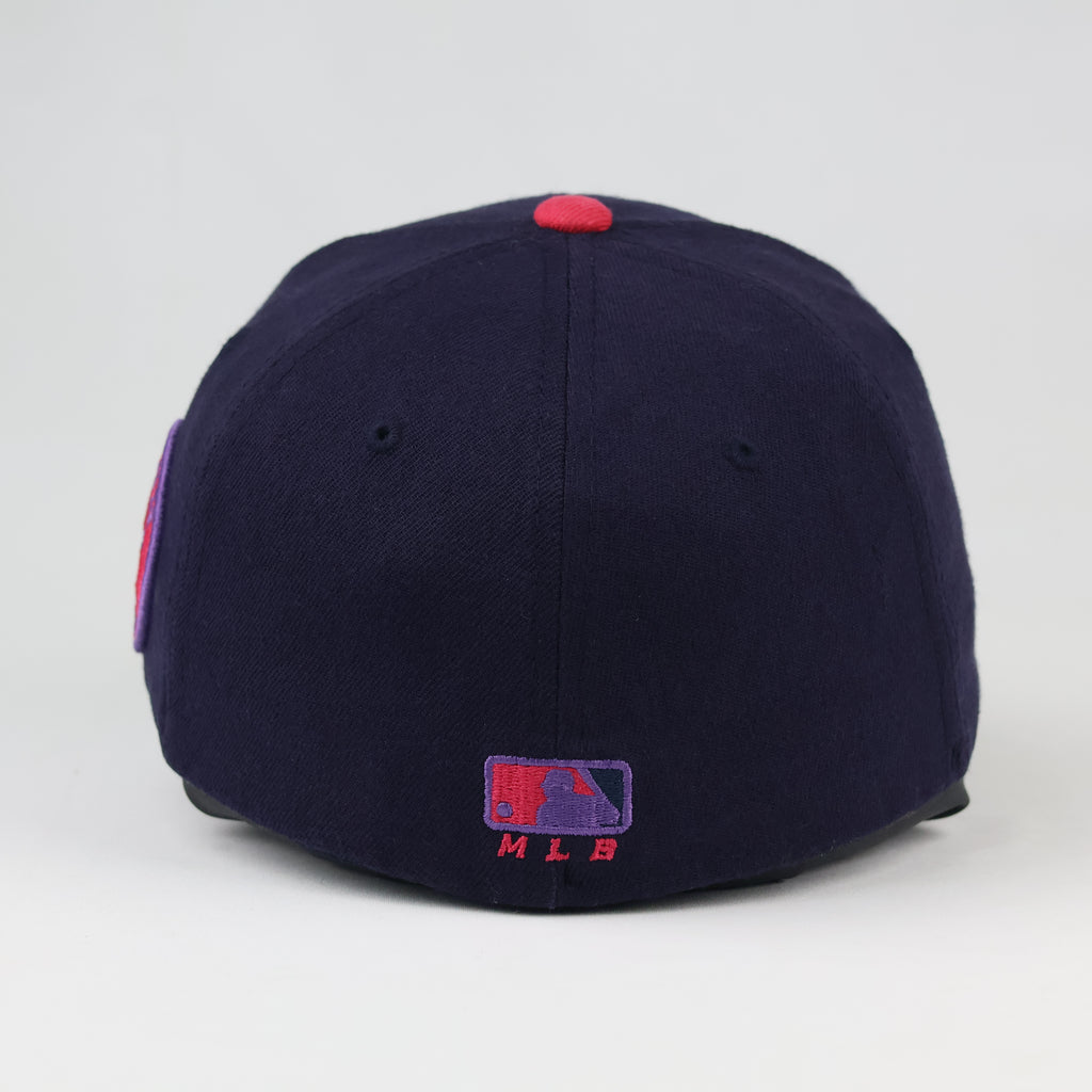 Vintage Boston Red Sox Baseball Cap - MLB Navy/Pink Fitted Thrifted  Hat