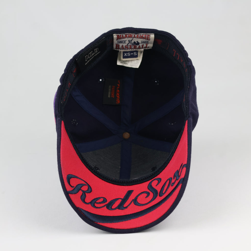Vintage Boston Red Sox Baseball Cap - MLB Navy/Pink Fitted Thrifted  Hat