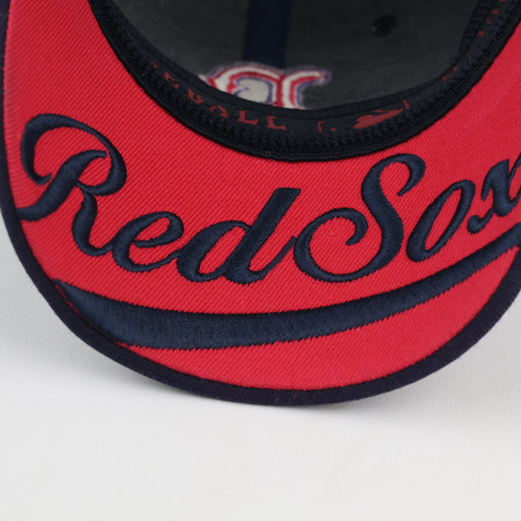 Vintage Boston Red Sox Baseball Cap - MLB Navy/Pink Fitted Thrifted  Hat