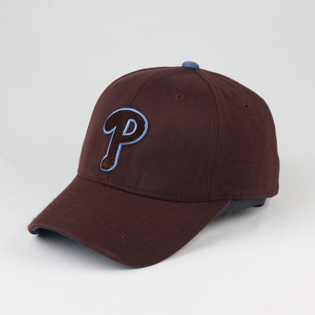 Vintage Philadelphia Phillies Baseball Hat - MLB Maroon Fitted Style Cap