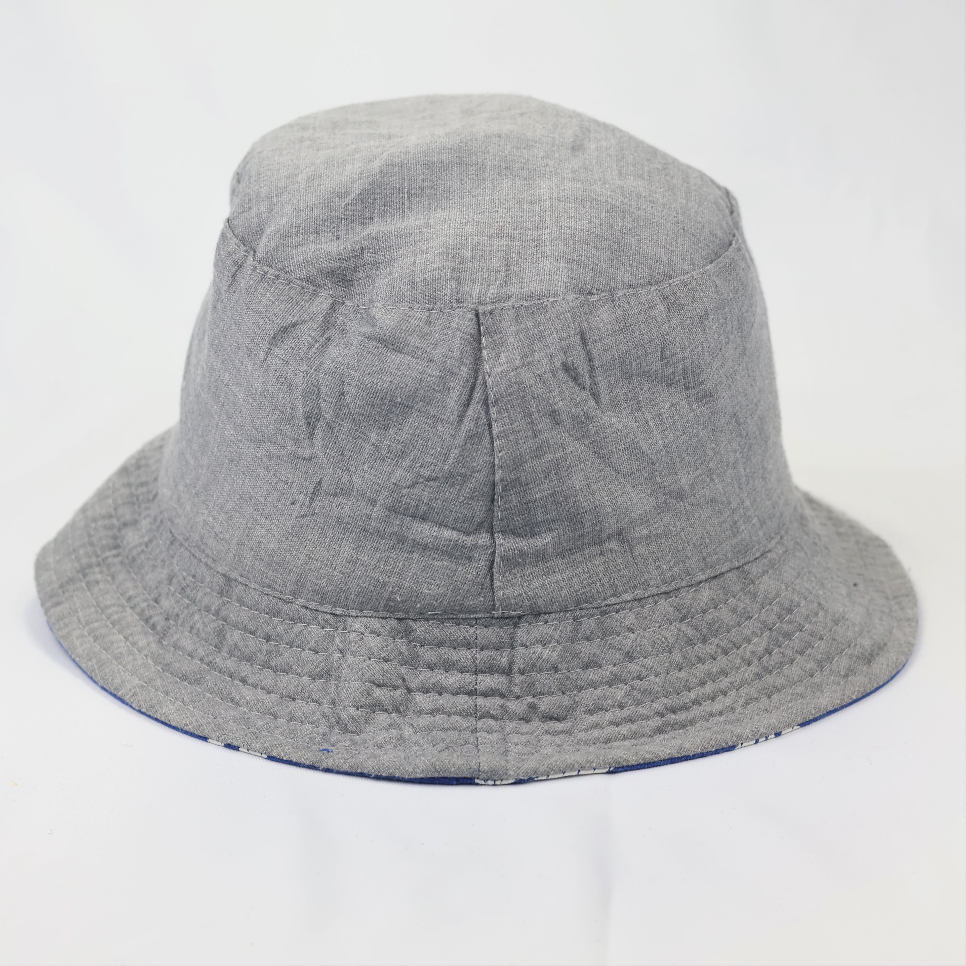 Reversible Blue Marijuana Leaf Bucket Hat - 2-in-1 Summer Festival Sun Hat