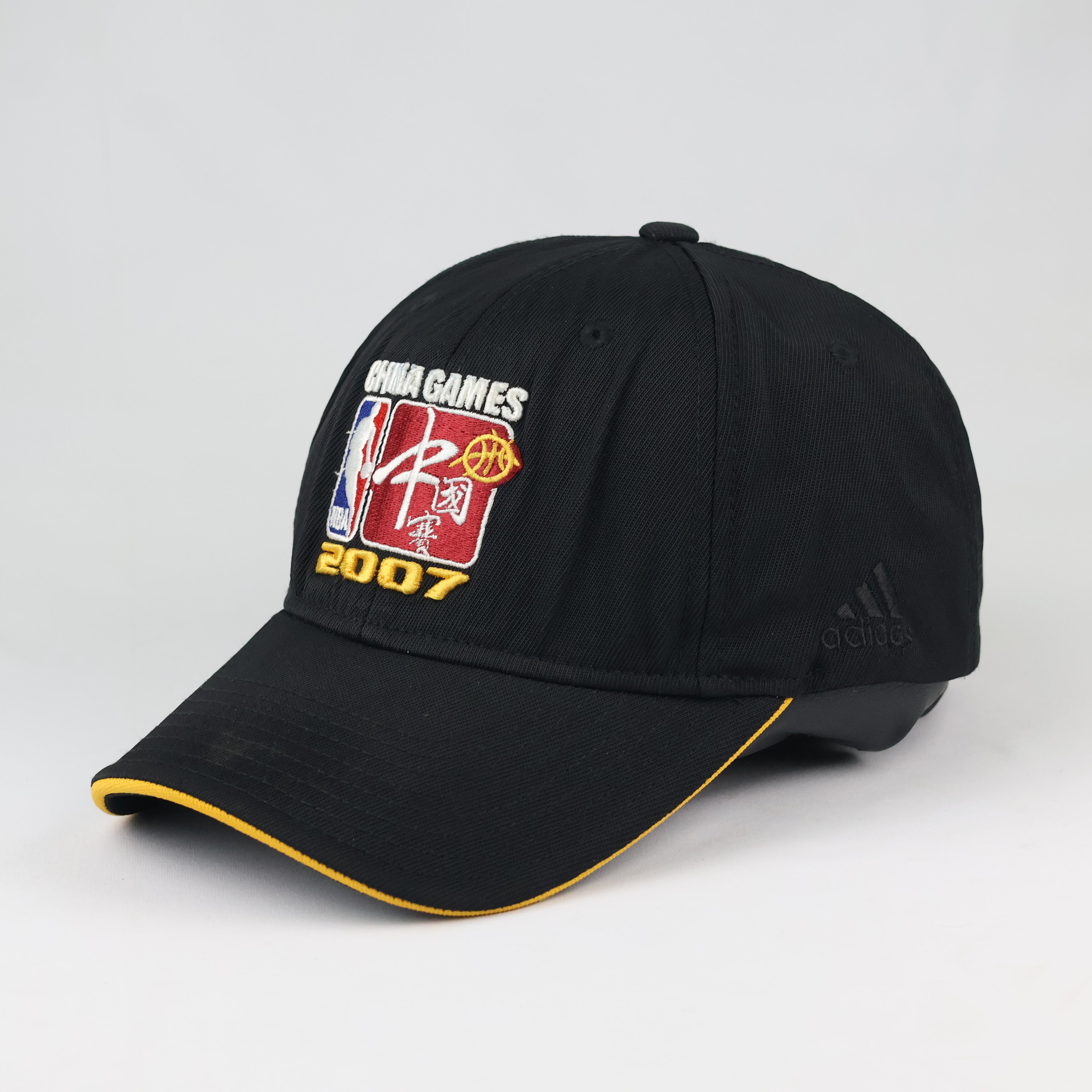 Vintage Adidas NBA China Games Ball Cap - Black & Yellow Strapback