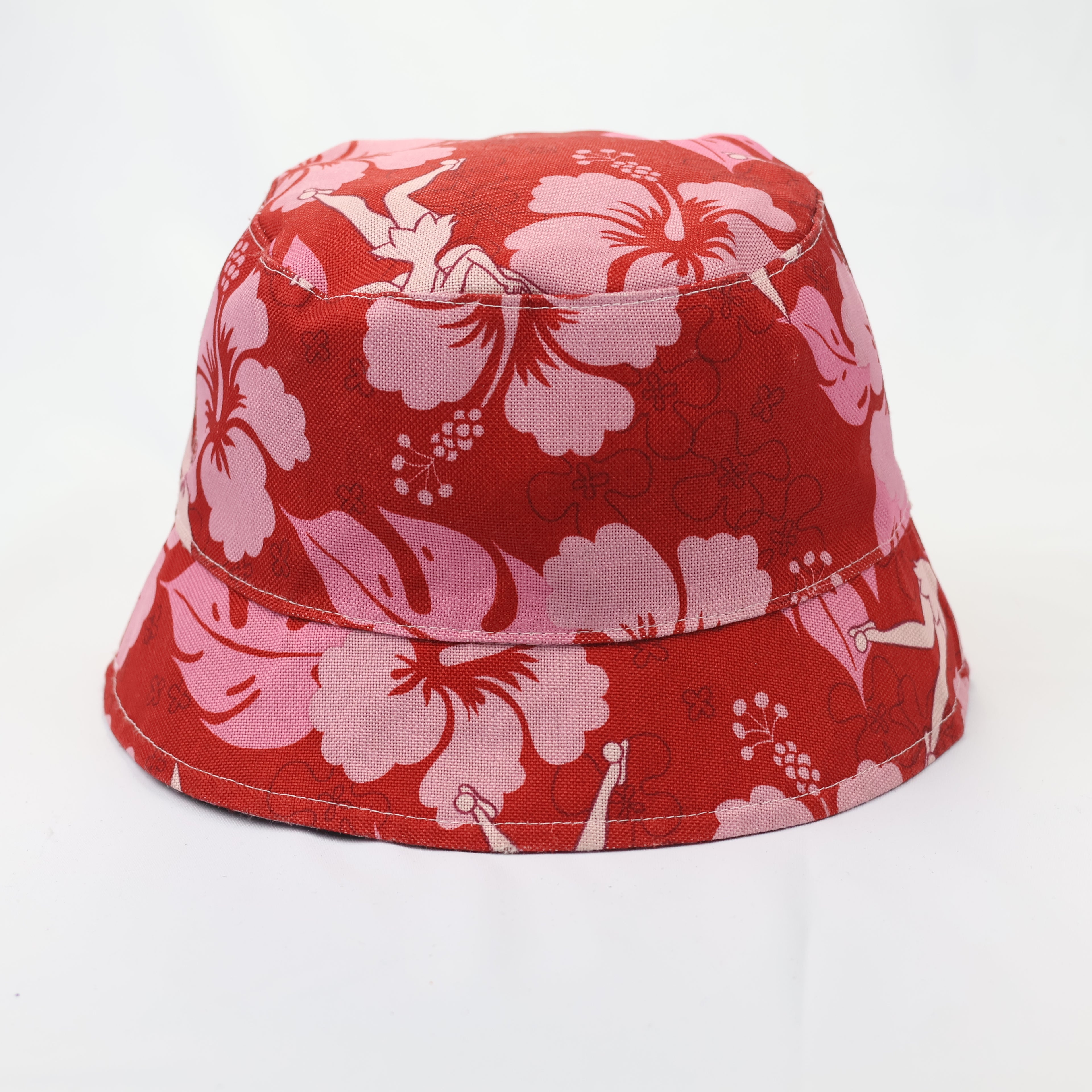 Official Disney Parks Tinker Bell Thrifted Waterproof Bucket Hat – Red Hibiscus Floral Cap