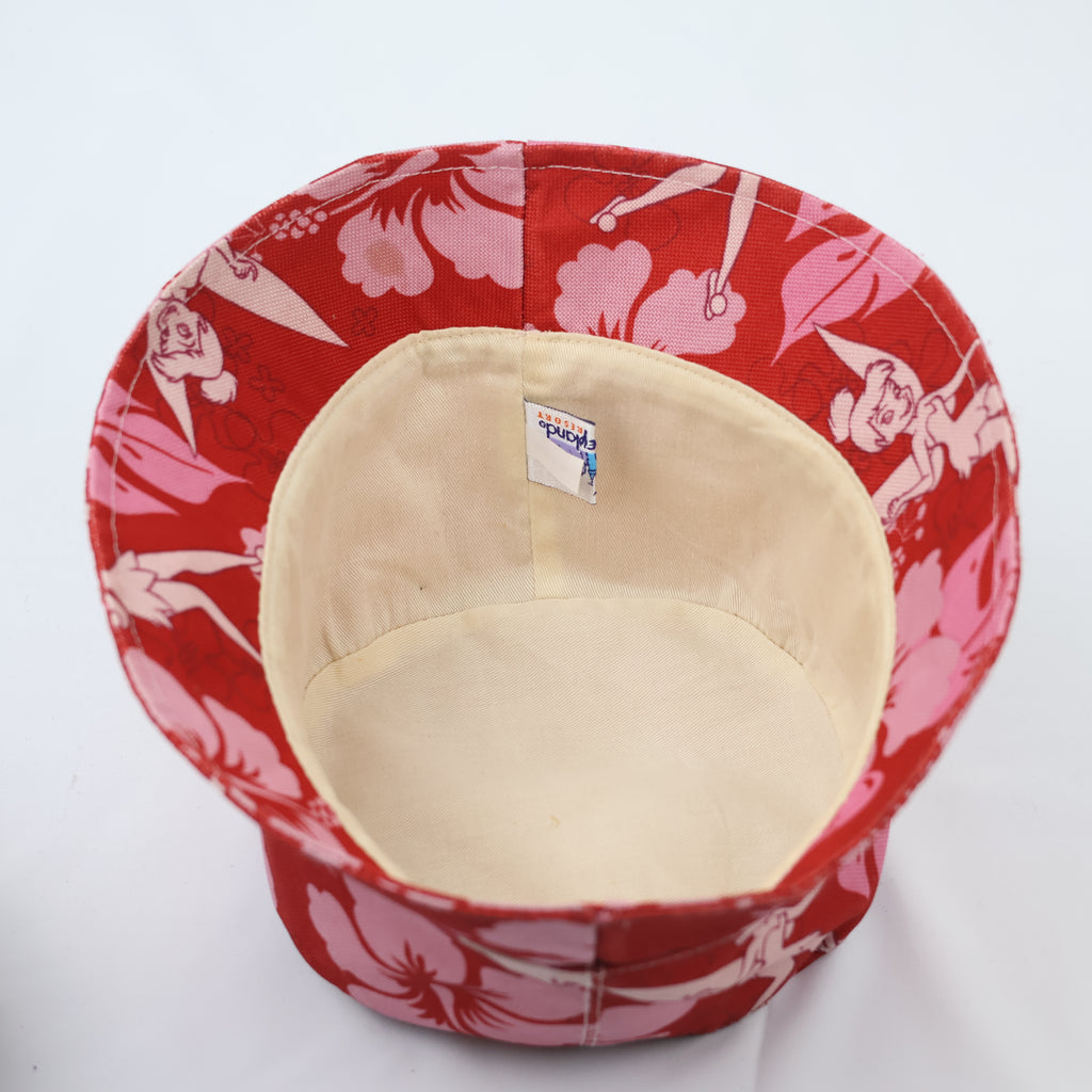 Official Disney Parks Tinker Bell Thrifted Waterproof Bucket Hat – Red Hibiscus Floral Cap