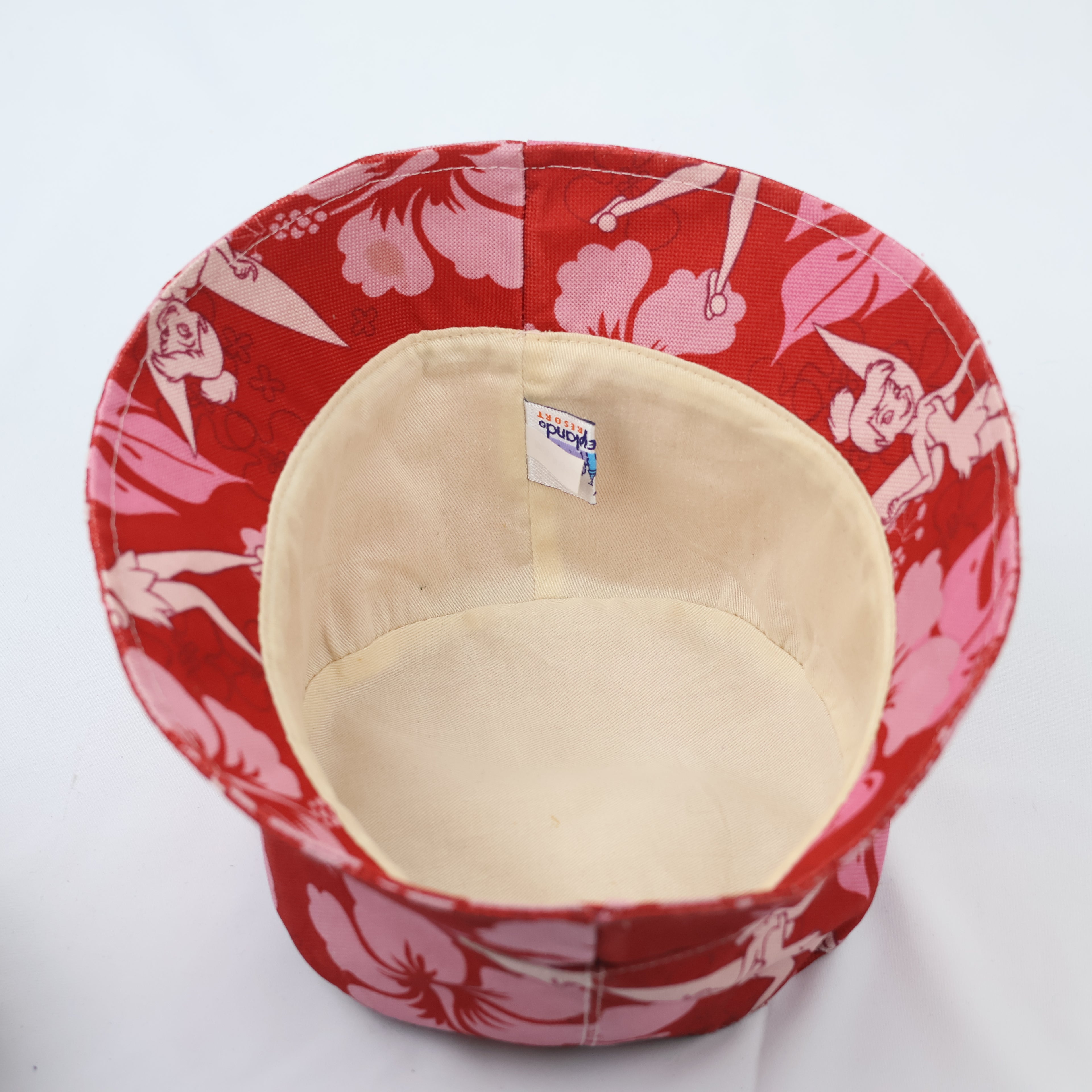 Official Disney Parks Tinker Bell Thrifted Waterproof Bucket Hat – Red Hibiscus Floral Cap