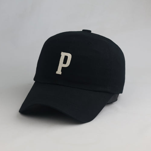 Thrifted Black Vintage Collegiate Letter "P" Baseball Cap | 10768