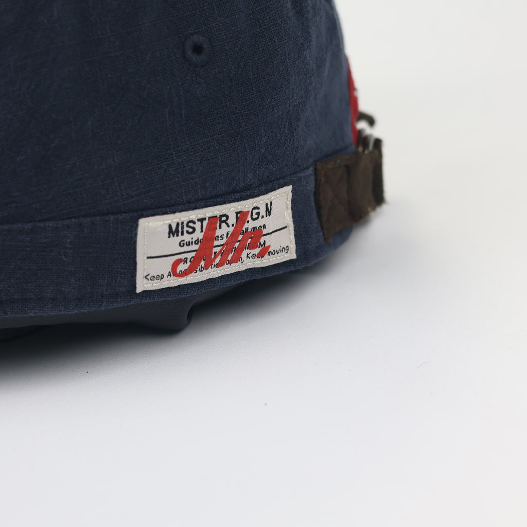 Mr. Real Good Man Navy Thrifted Military Cap - Vintage Cadet Hat