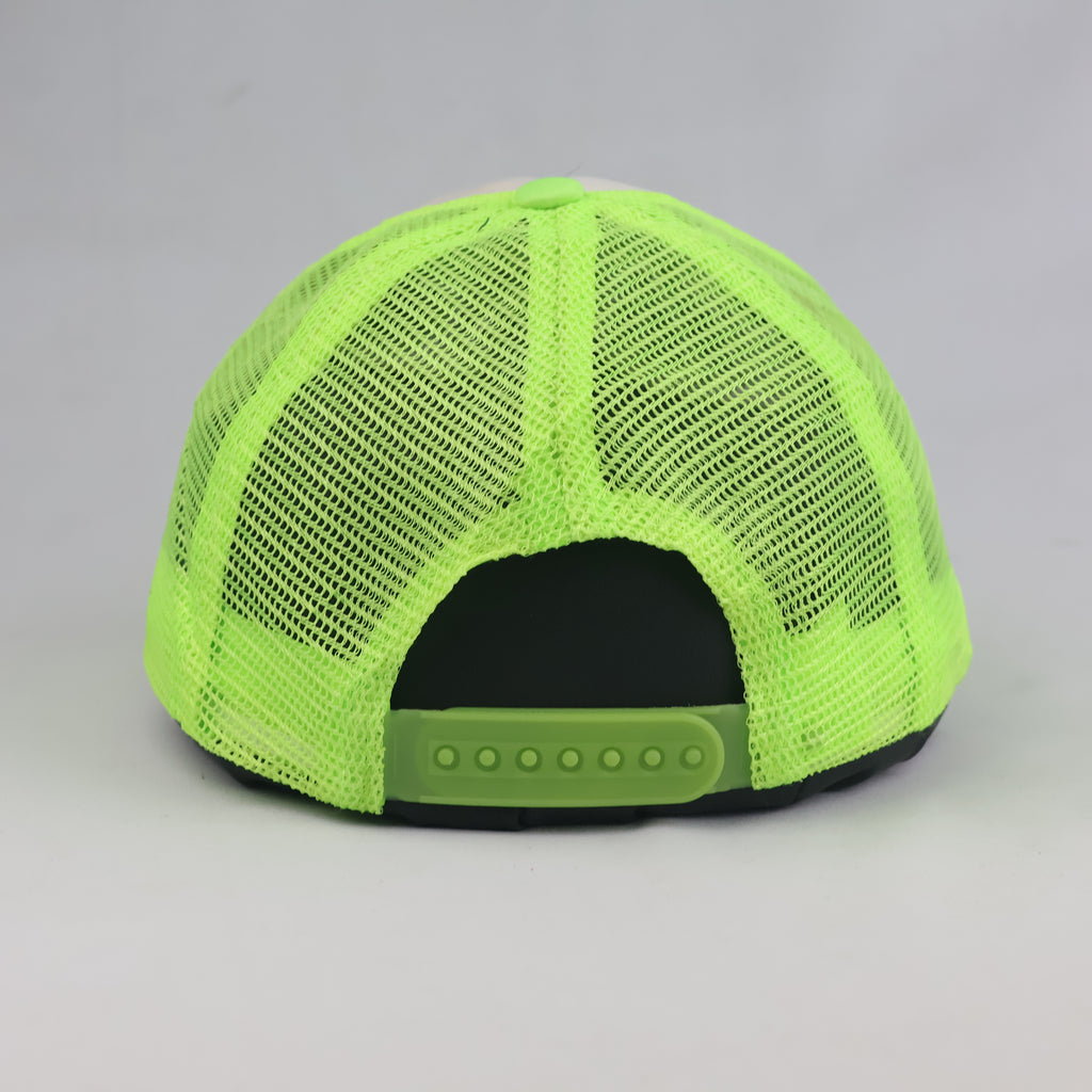 Thrifted "I Heart D* 123" Neon Green Graphic Trucker Hat  (56-58 cm) | 10757