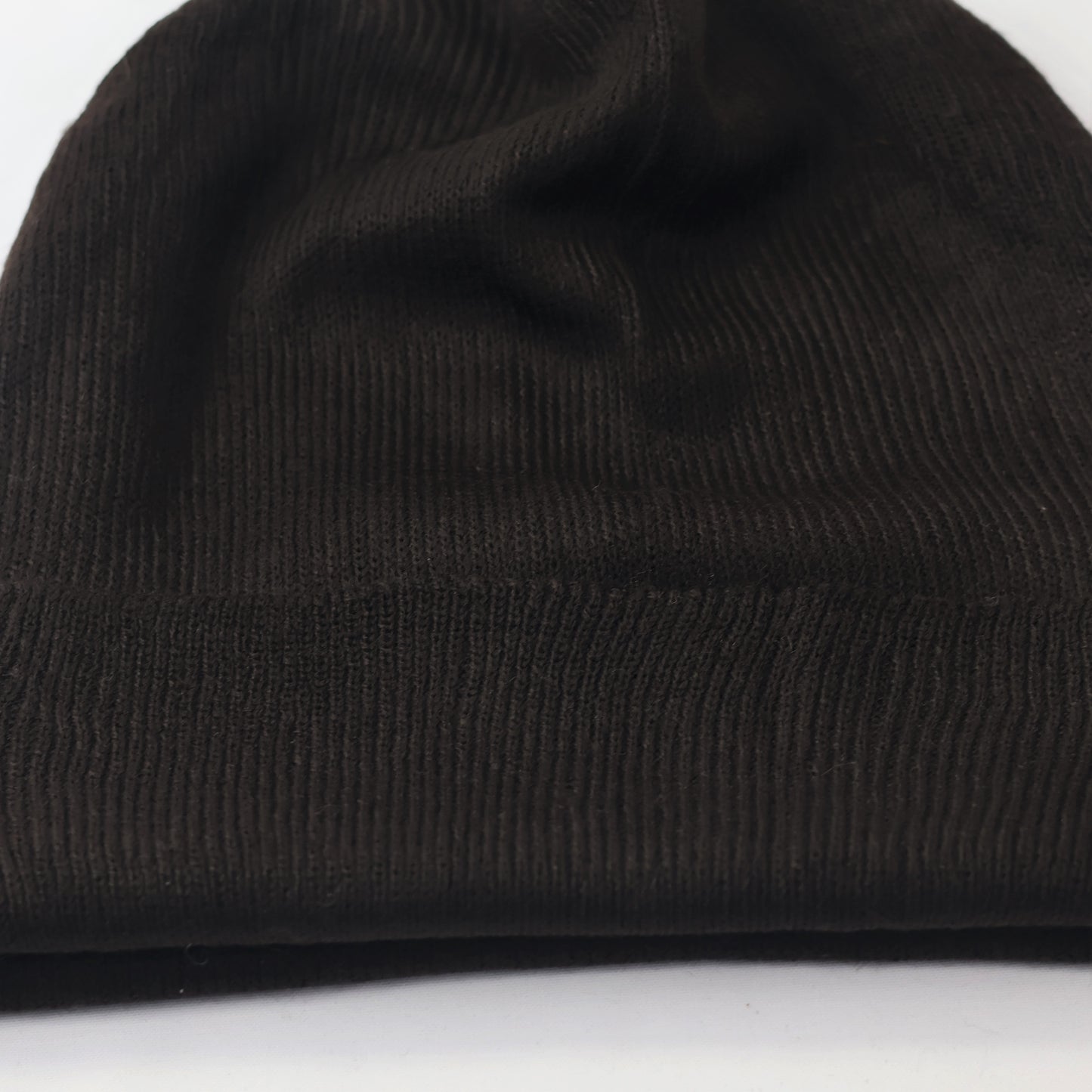 Chocolate Brown Ribbed Knit Thrifted Beanie - Adult Unisex Earth Tone Hat