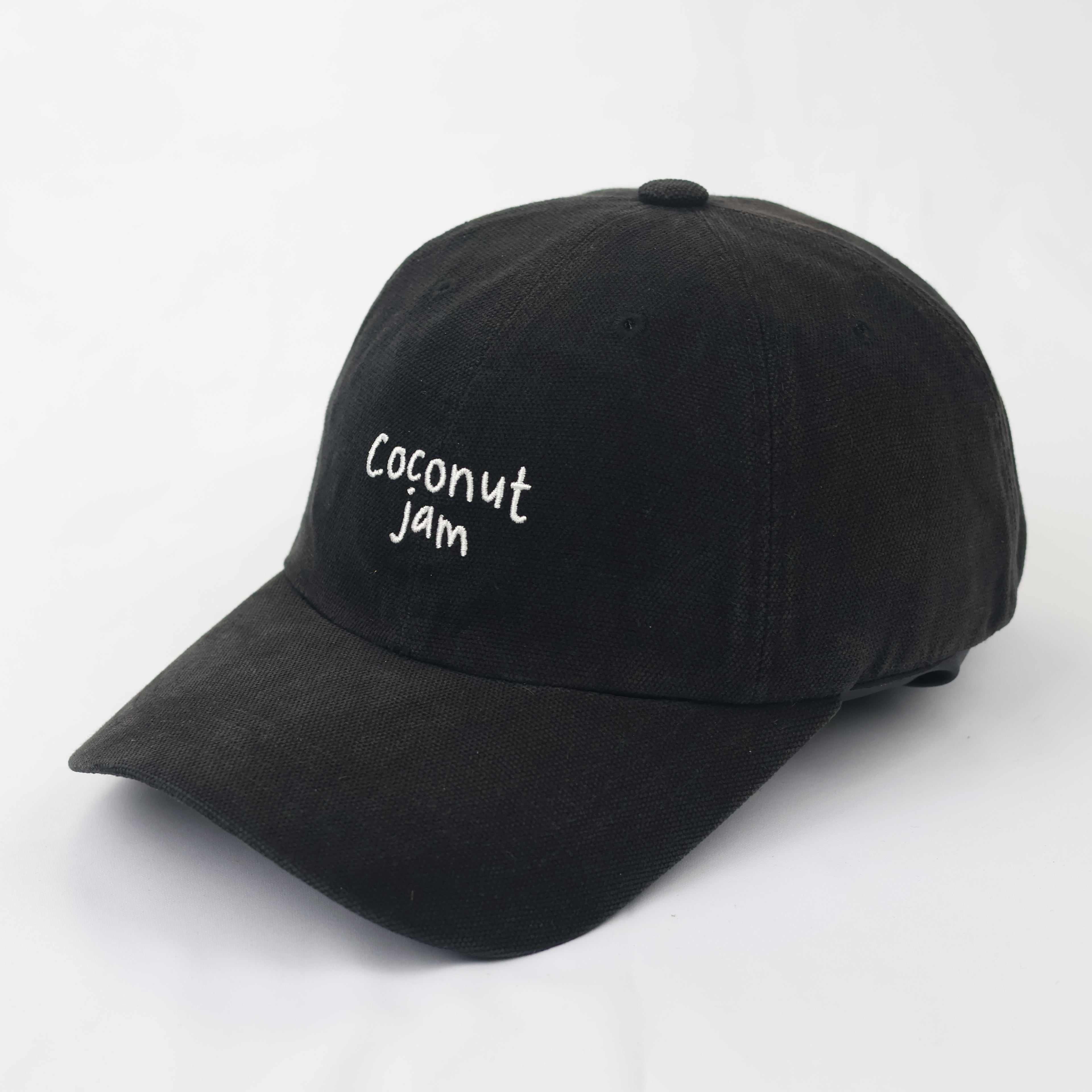 Coconut Jam Embroidered Dad Hat - Vintage Black Cotton Baseball Cap
