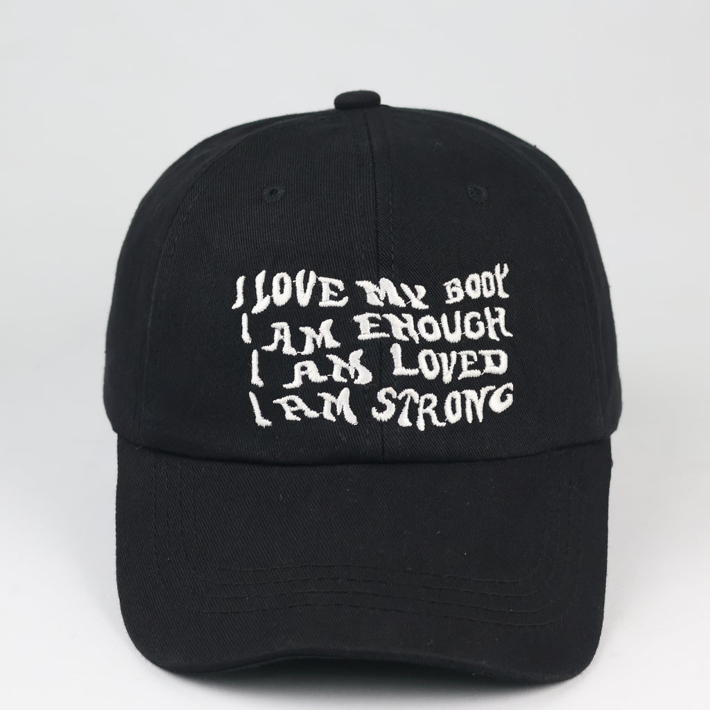Vintage JKSY "I Love My Body" Hat - Black Embroidered Graphic Cap