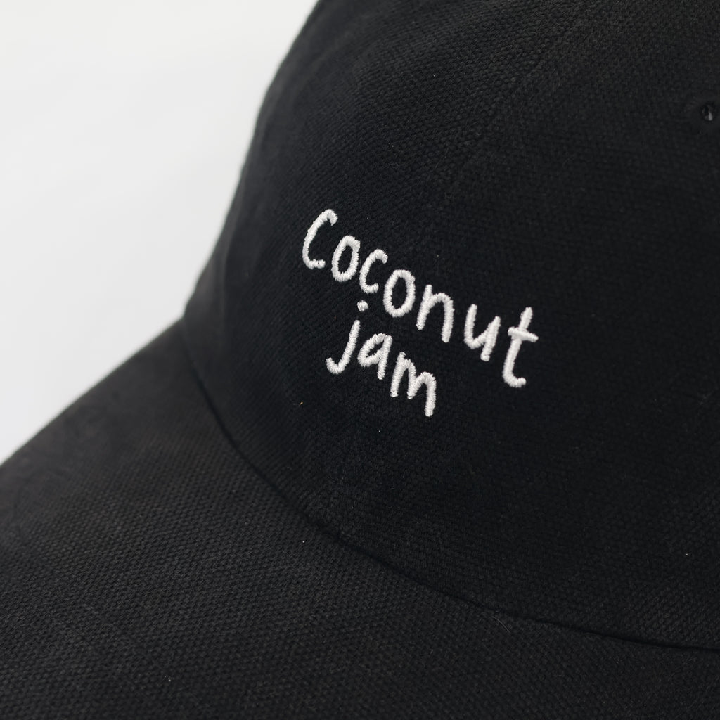 Coconut Jam Embroidered Dad Hat - Vintage Black Cotton Baseball Cap