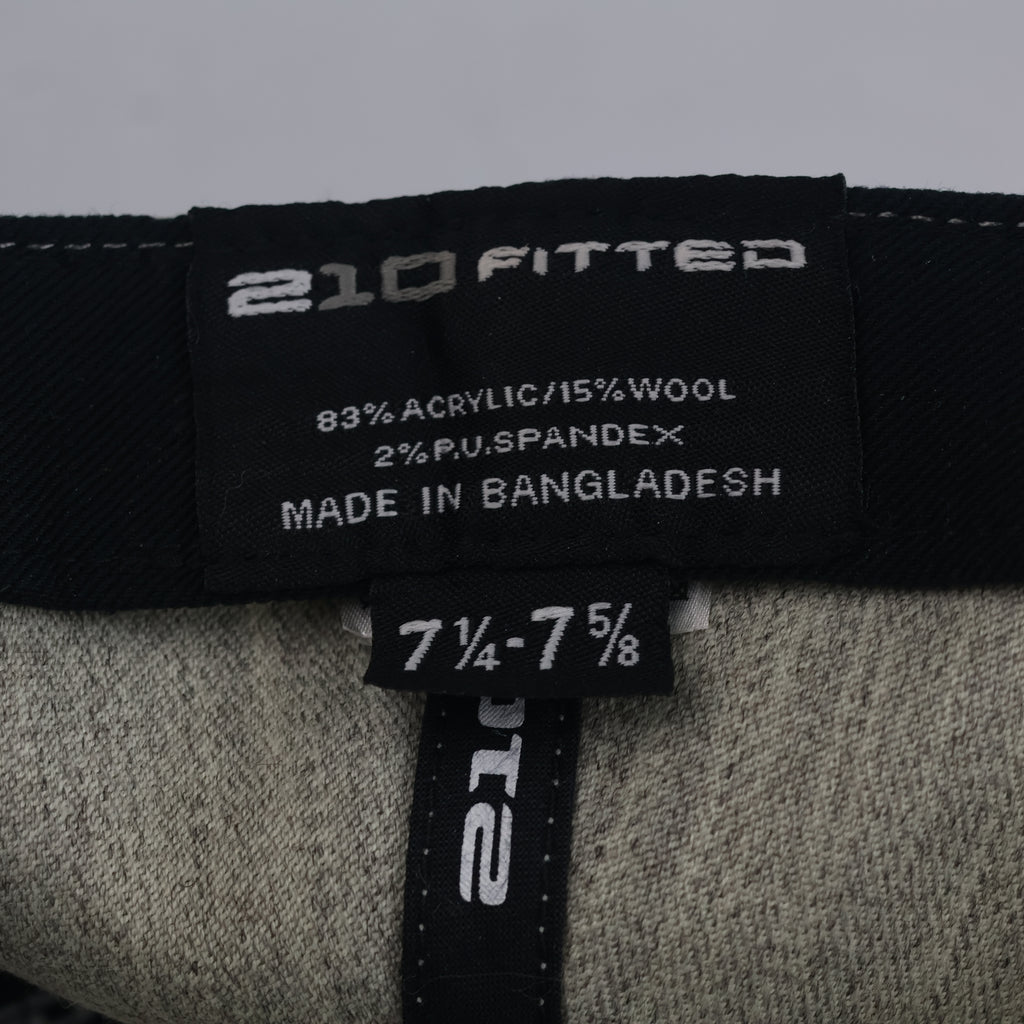 Grey Acrylic Wool Blend Fitted Cap – Green Letter Logo Stretch Hat (58-60cm) | 10622