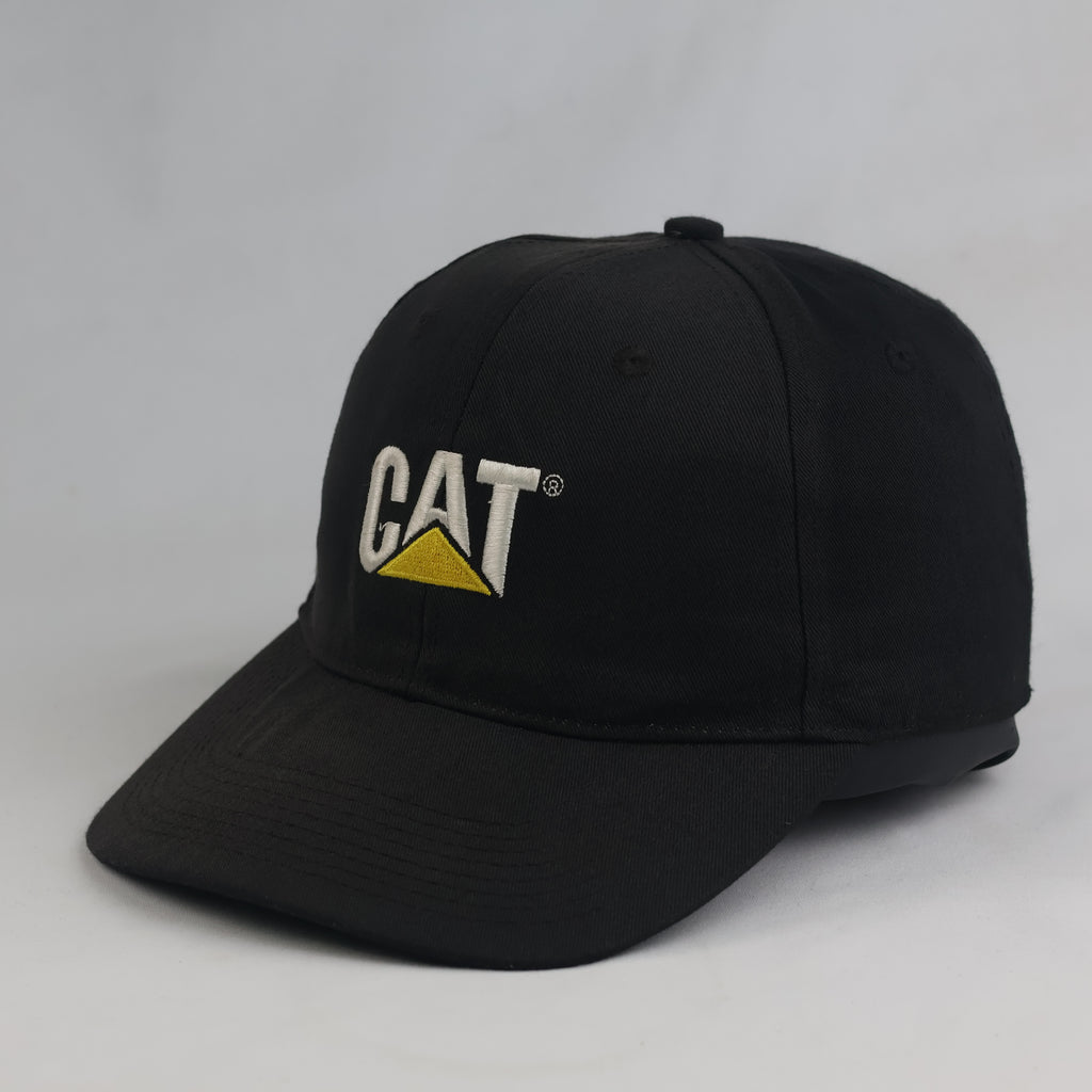 Thrifted CAT Caterpillar Black Industrial Strapback Dad Hat | 10766