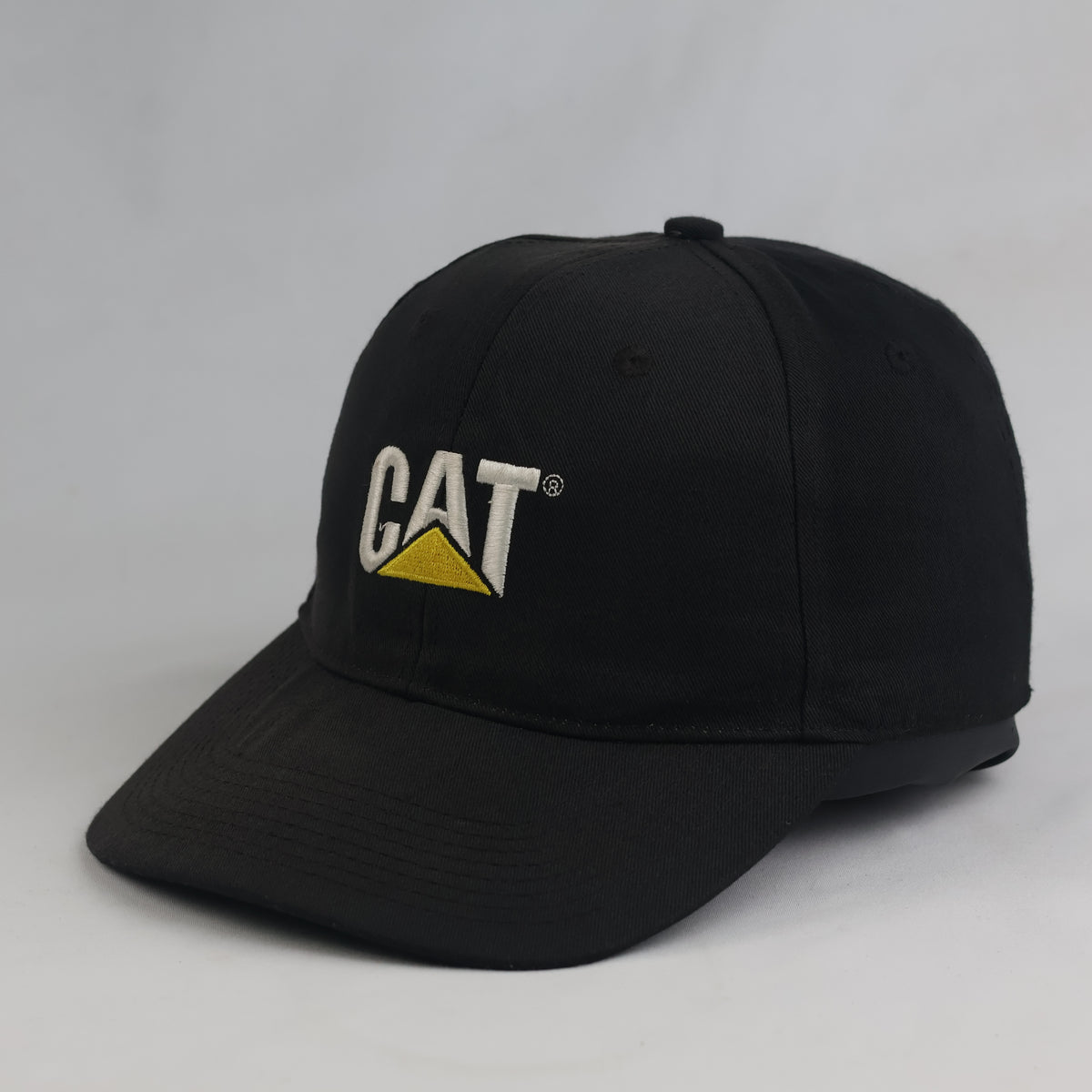 Thrifted CAT Caterpillar Black Industrial Strapback Dad Hat | 10766