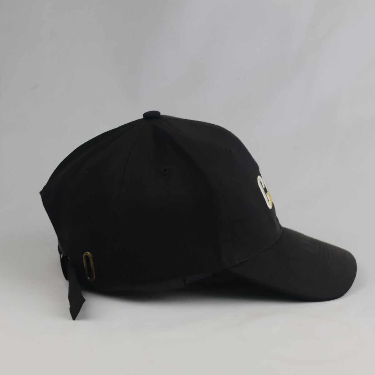 Thrifted CAT Caterpillar Black Industrial Strapback Dad Hat | 10766