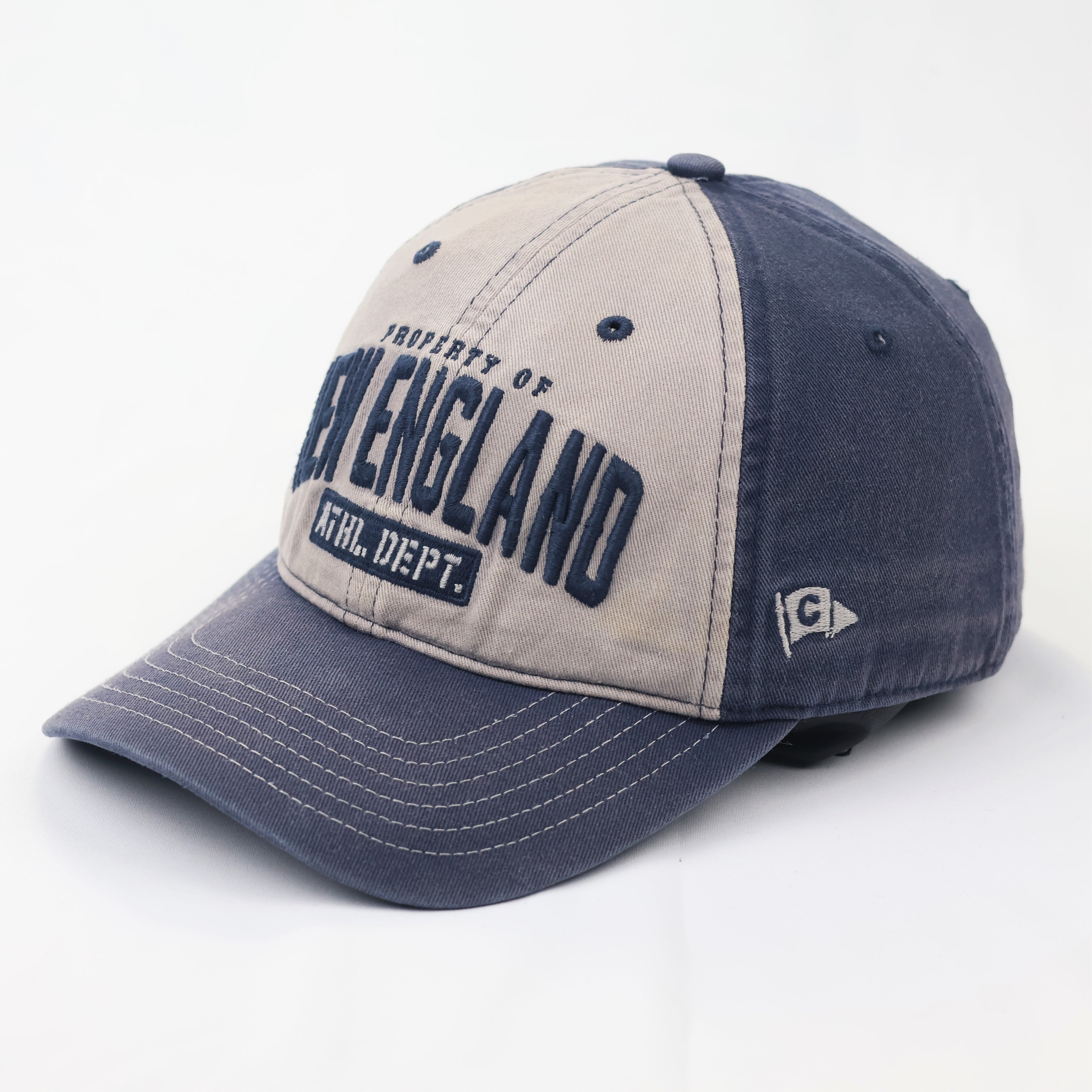 Chowdaheadz New England Athl. Dept. Thrifted Cap - Vintage Navy Baseball Hat