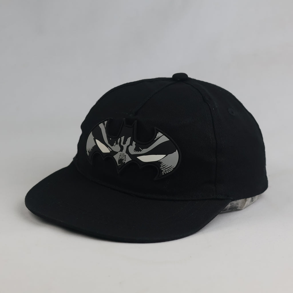 Thrifted Sinsay Batman Logo Black Flat Brim Snapback Hat | 10765