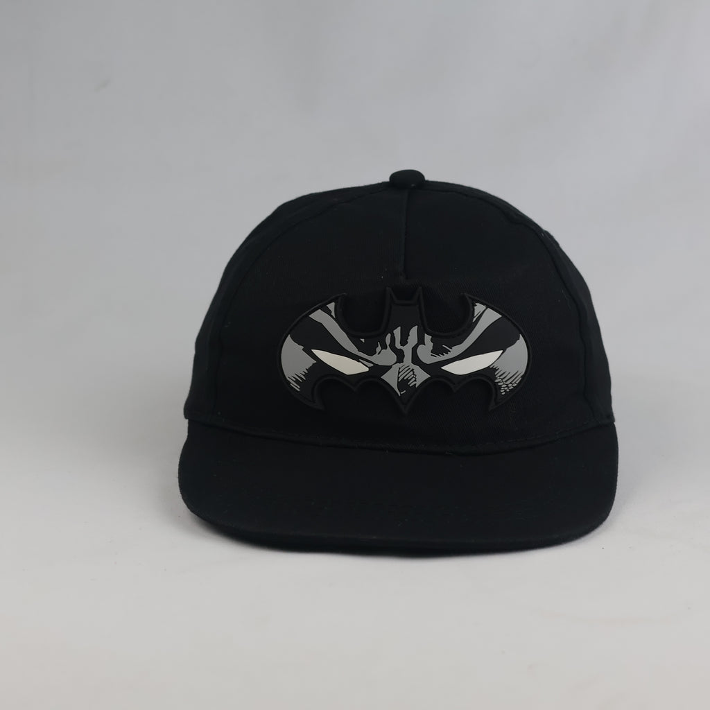 Thrifted Sinsay Batman Logo Black Flat Brim Snapback Hat | 10765