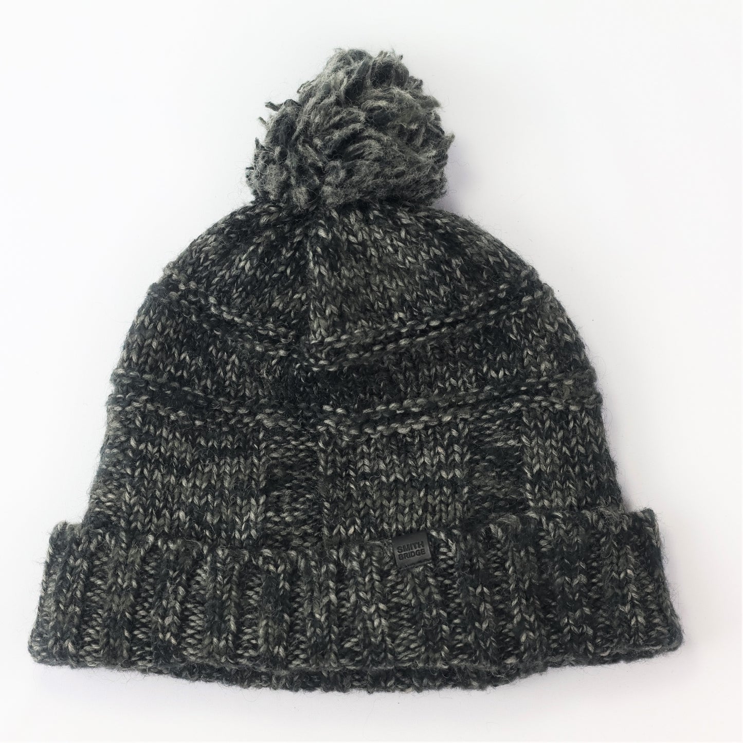 Smith Bridge New York (Korean Import) | Luxury Wool Pom Pom Beanie | Charcoal Grey