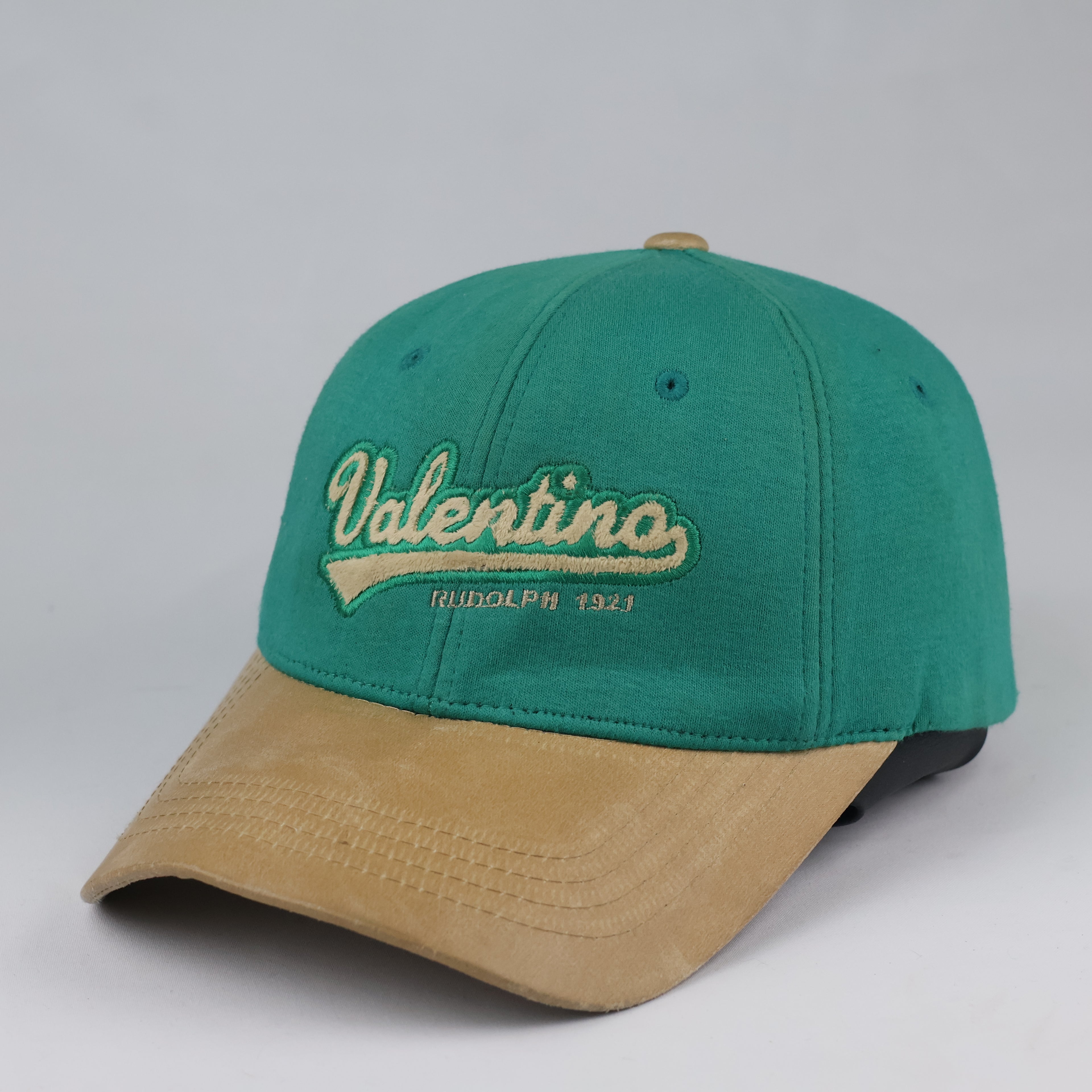 Vintage Rudolph Valentino Curved Brim Cap - Retro Two-Tone Sport Hat