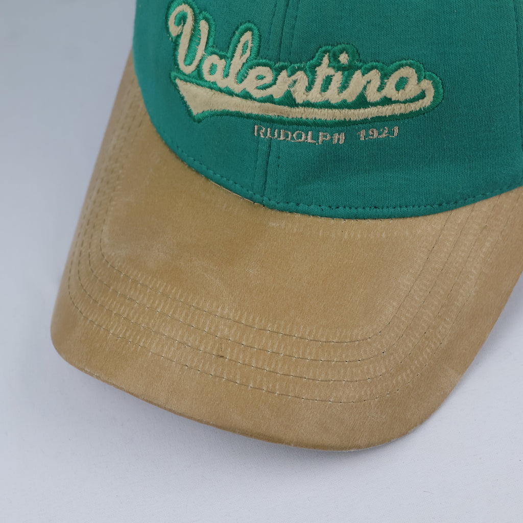 Vintage Rudolph Valentino Curved Brim Cap - Retro Two-Tone Sport Hat
