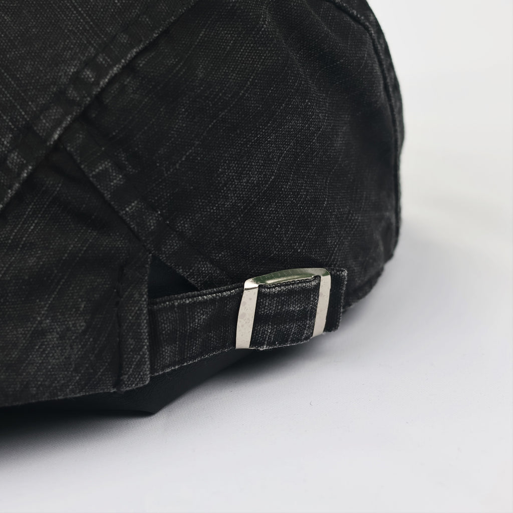 Men’s Black Distressed Newsboy Hat - 100% Cotton