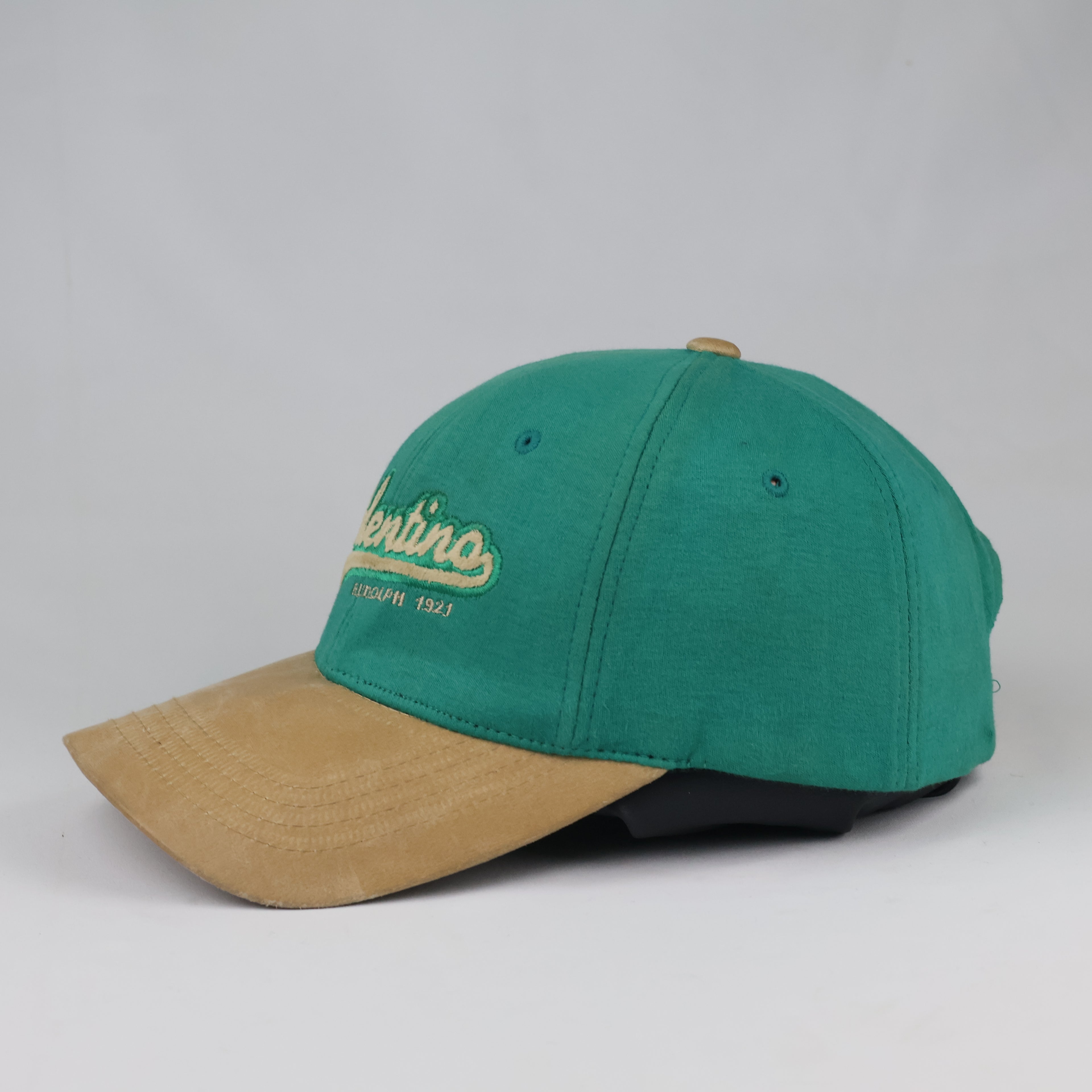 Vintage Rudolph Valentino Curved Brim Cap - Retro Two-Tone Sport Hat