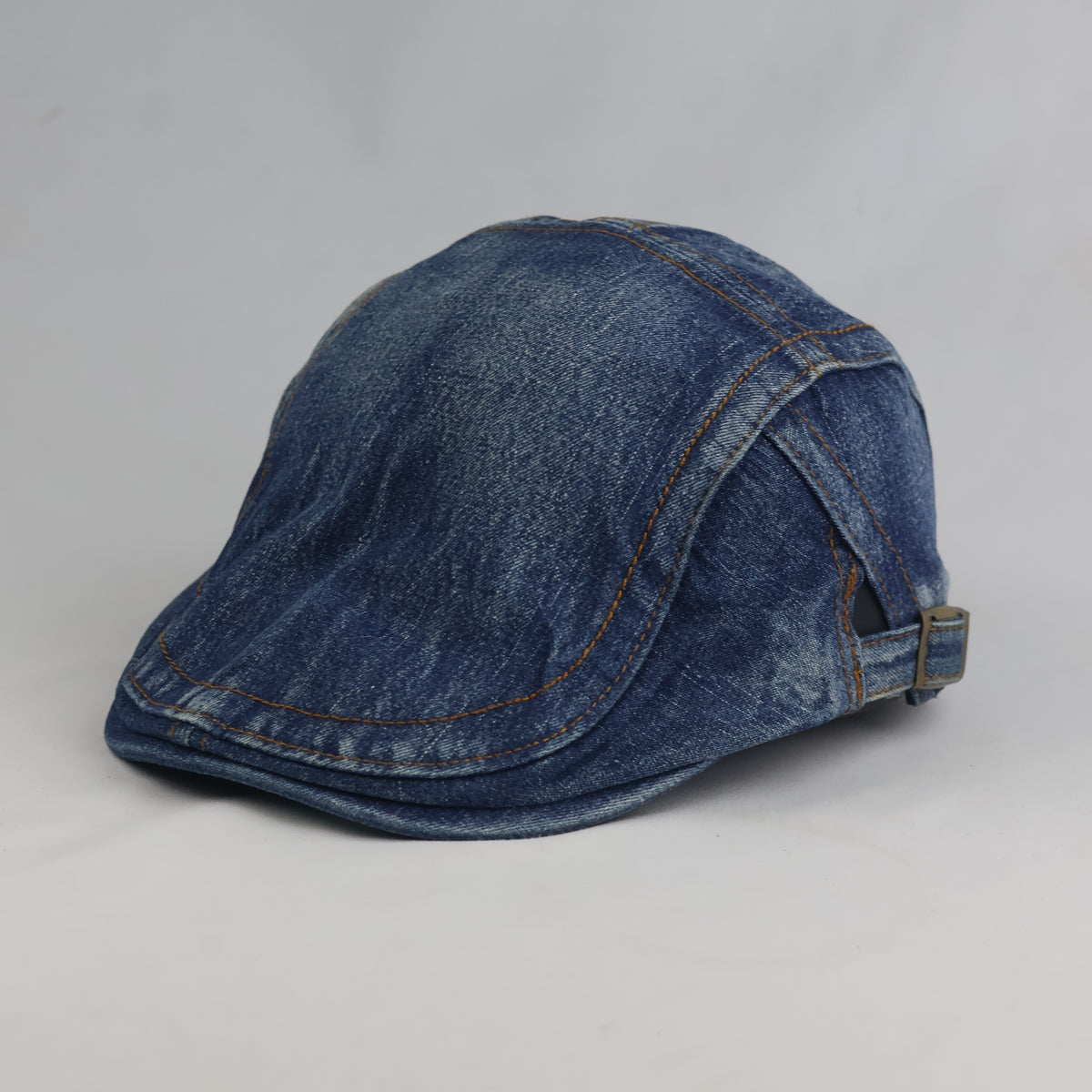 Thrifted Classic Blue Denim Cabbie Newsboy Cap – 57-58cm | 10651