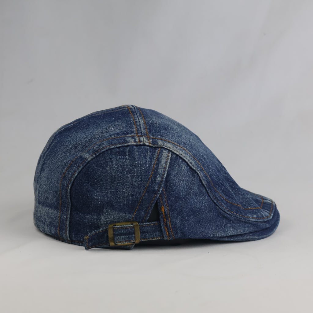 Thrifted Classic Blue Denim Cabbie Newsboy Cap – 57-58cm | 10651